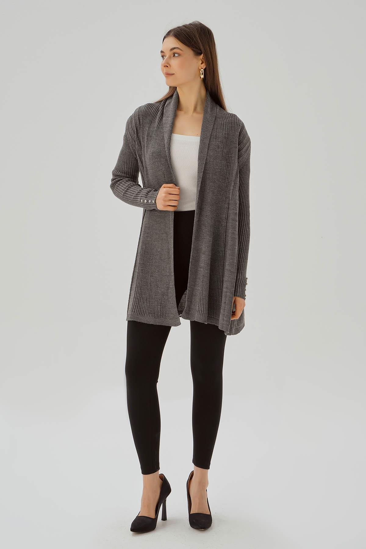 Gri Simli Hırka 3345 - 3