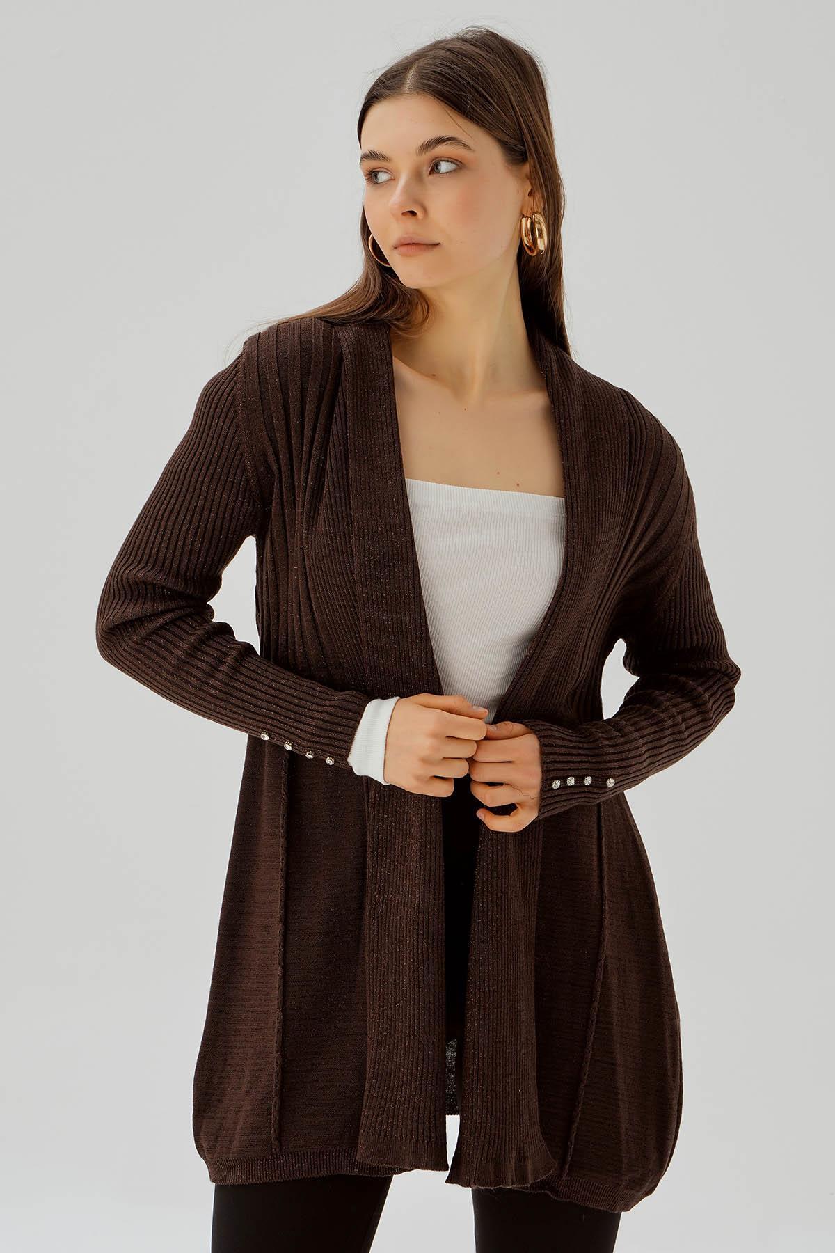 3345 Simli Hırka Kahve - 4