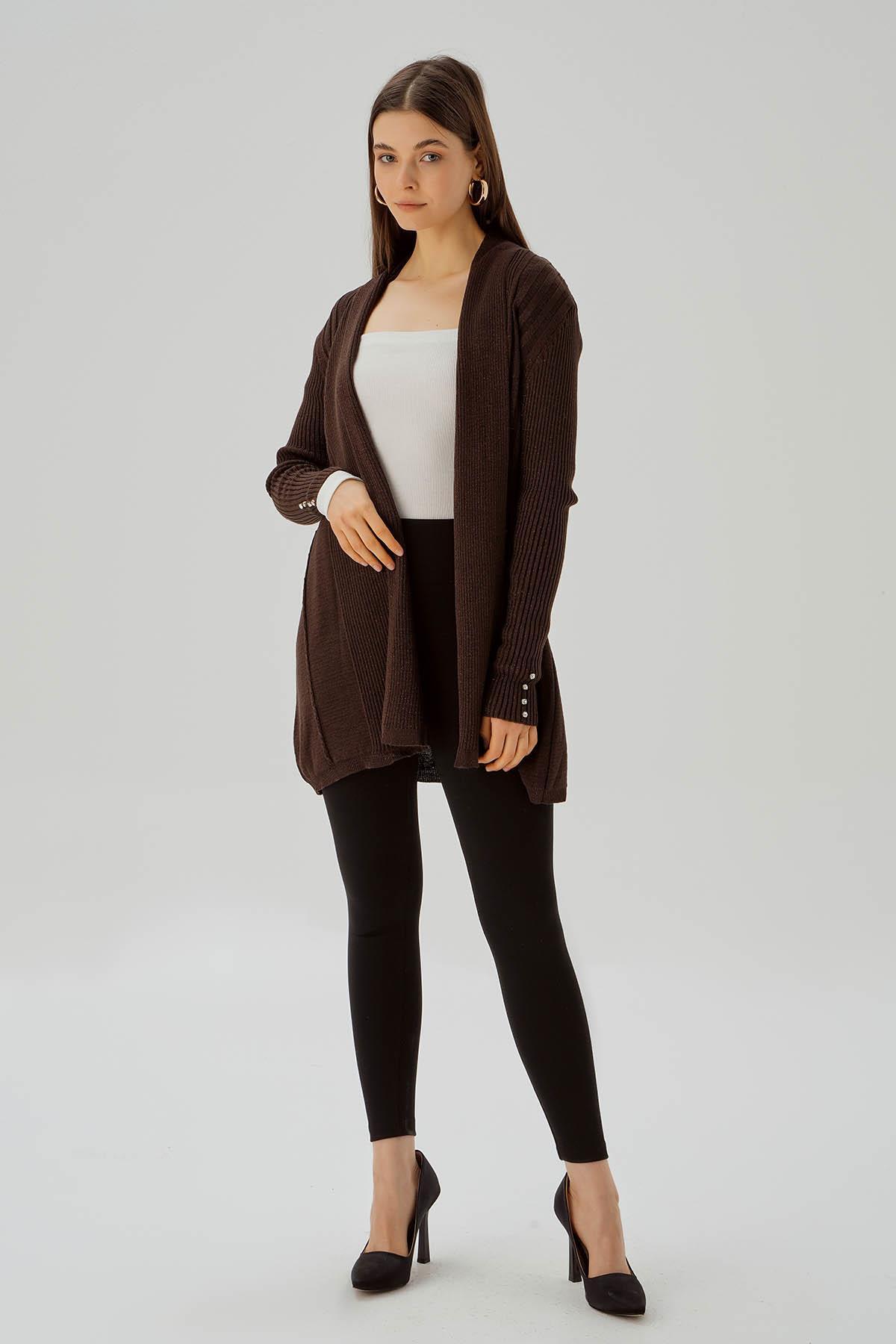 Kahve Simli Hırka 3345 