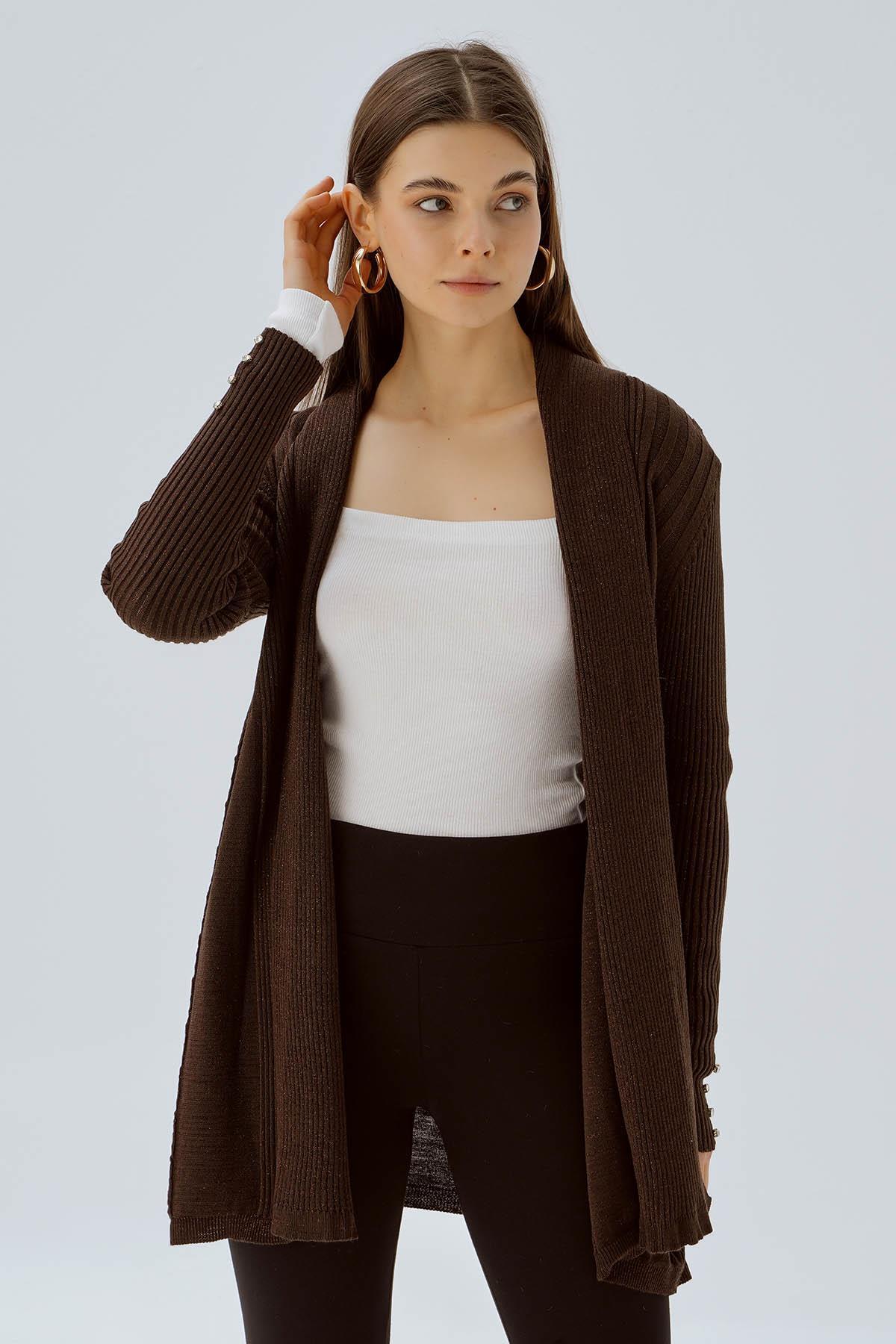 Kahve Simli Hırka 3345 - 3