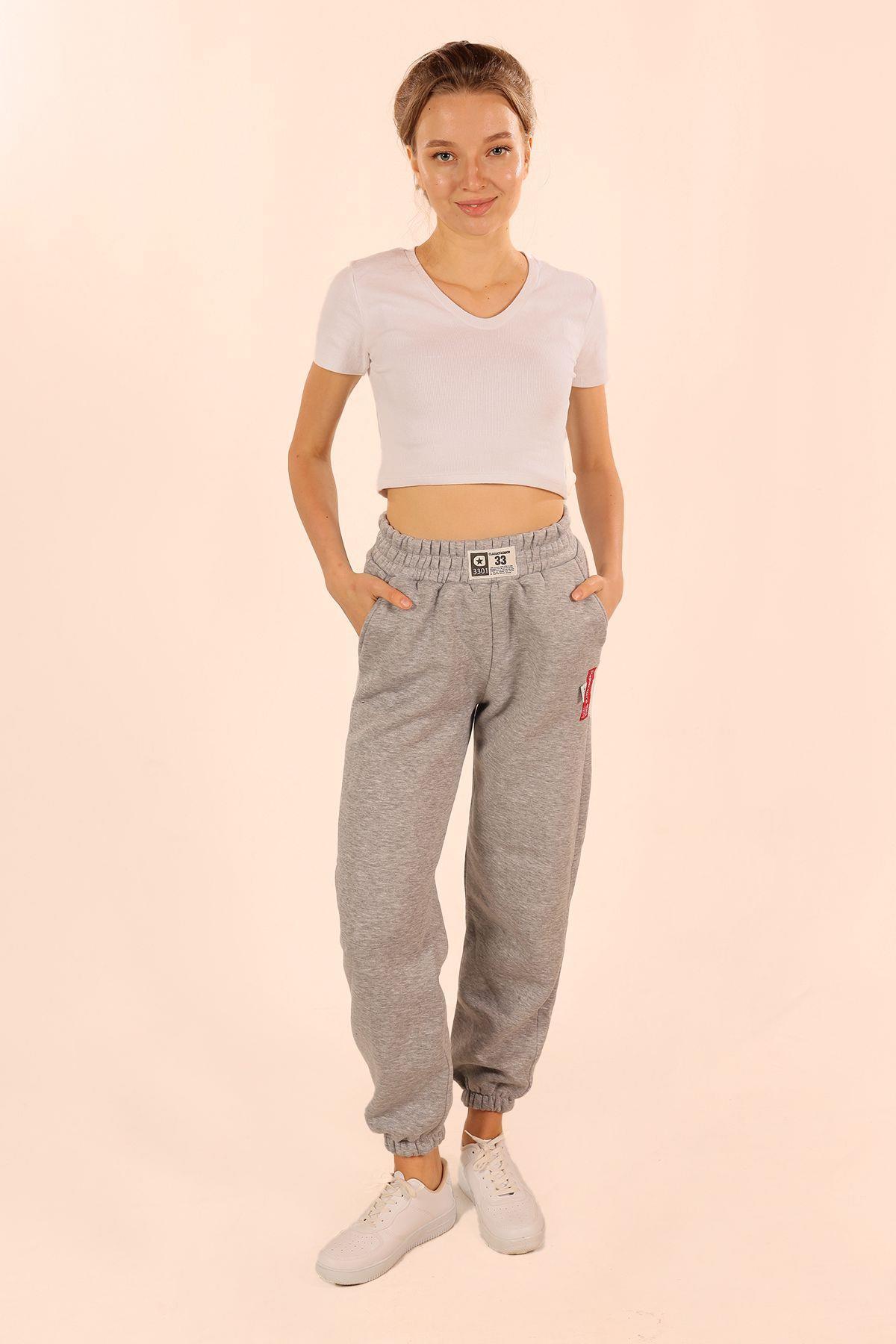 3375 Arma Detay Cepli Eşofman Gri - 1