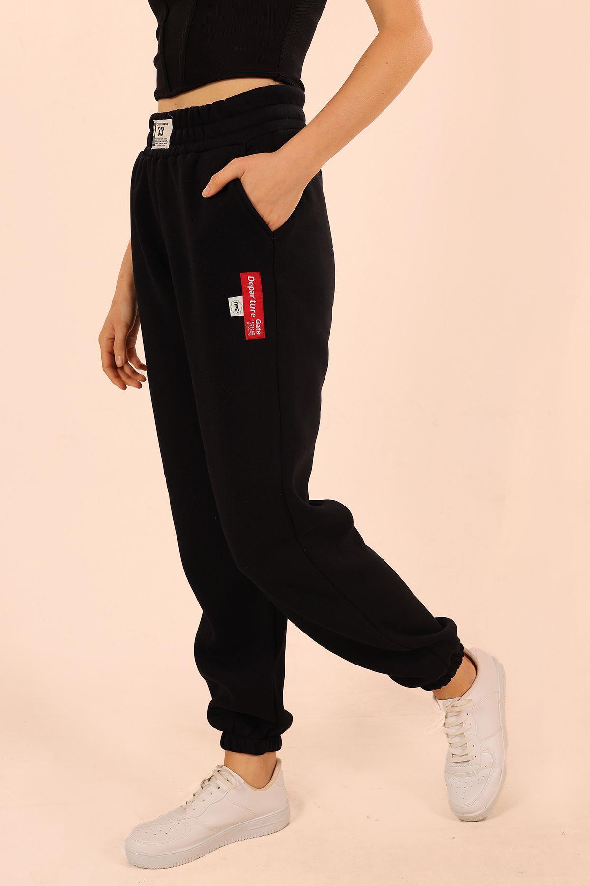 3375 Arma Detay Cepli Eşofman Siyah - 3