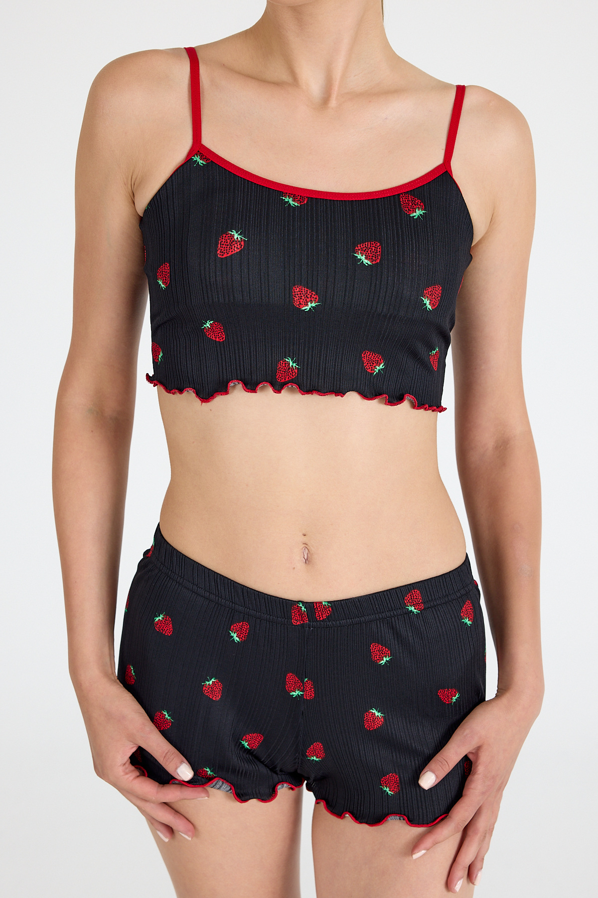 Siyah Desenli Atlet Şort Takım 3400 - RAYS