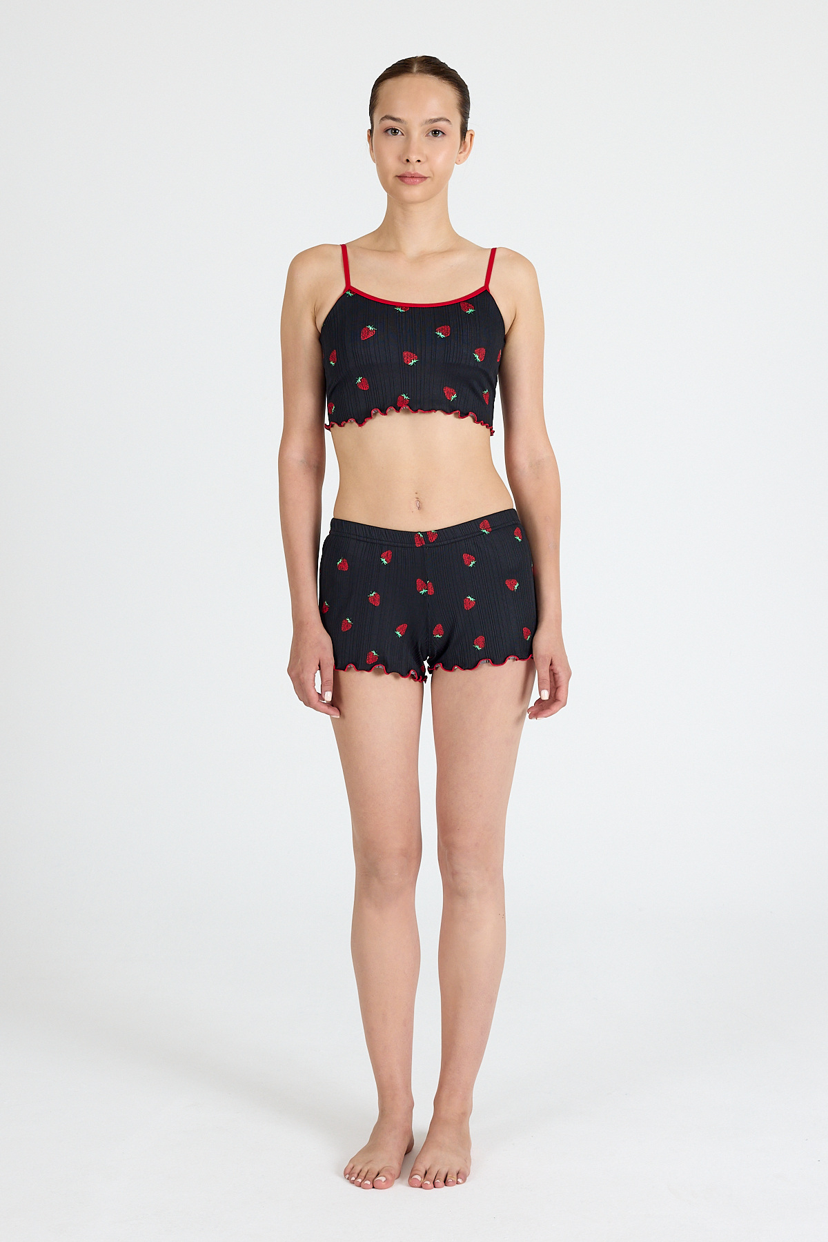 Siyah Desenli Atlet Şort Takım 3400 - RAYS