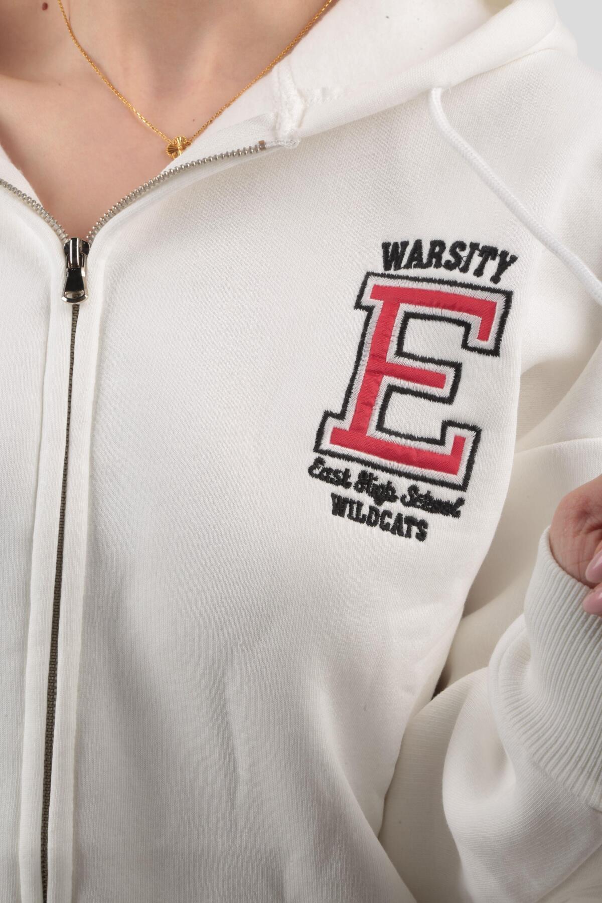 Ekru Kapüşonlu Fermuarlı Sweat 3410 - 6