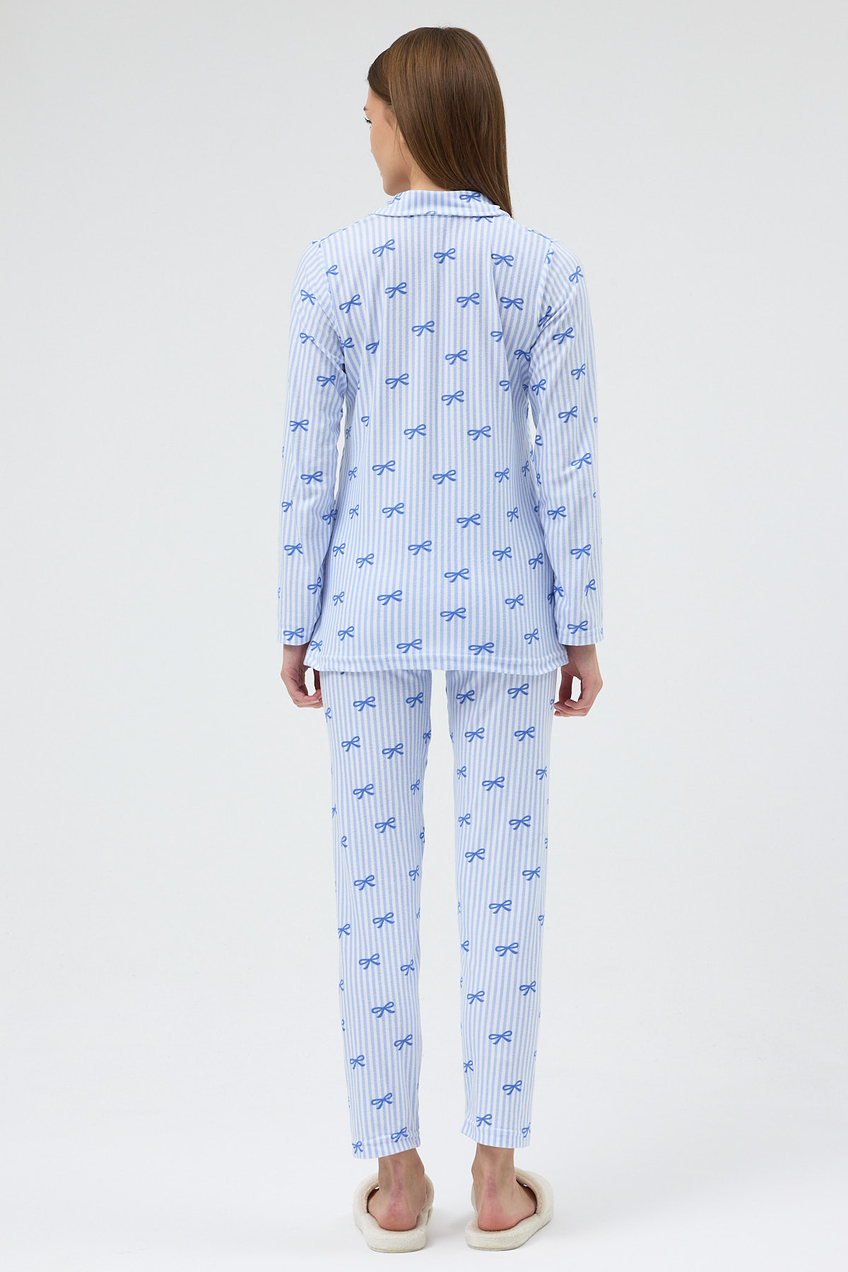 Mavi Fiyonk Desenli Pijama Takımı 3412 - 5