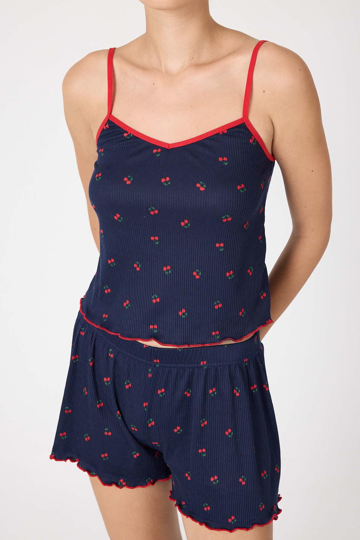 Laci Kiraz Desenli Kadın Pijama Takımı 3415 - RAYS