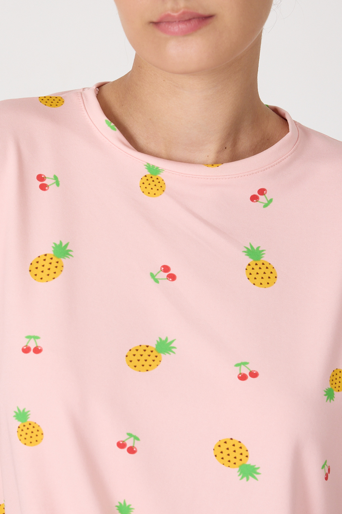 Pembe Meyve Desenli Şortlu Pijama Takımı 3420 - 4