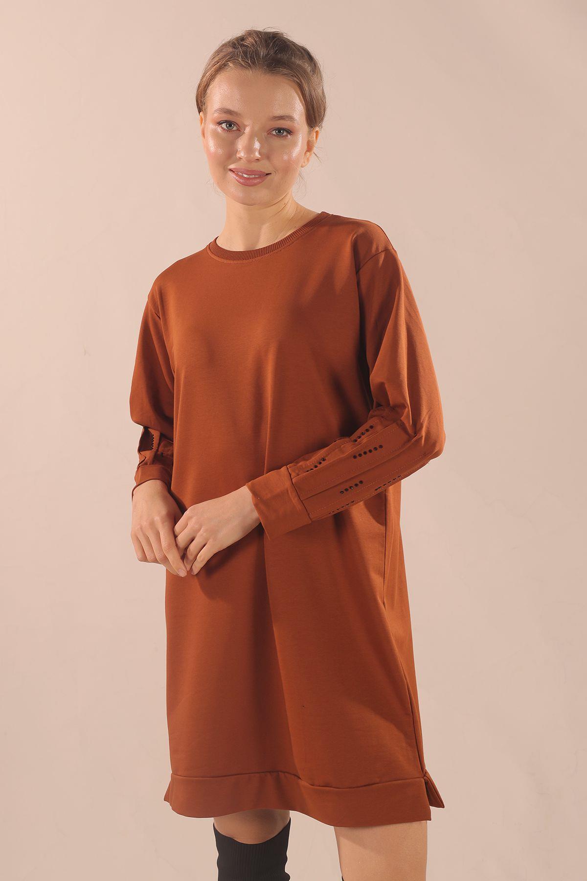 Taba Kol Pile Taş Detay Sweat 3434 
