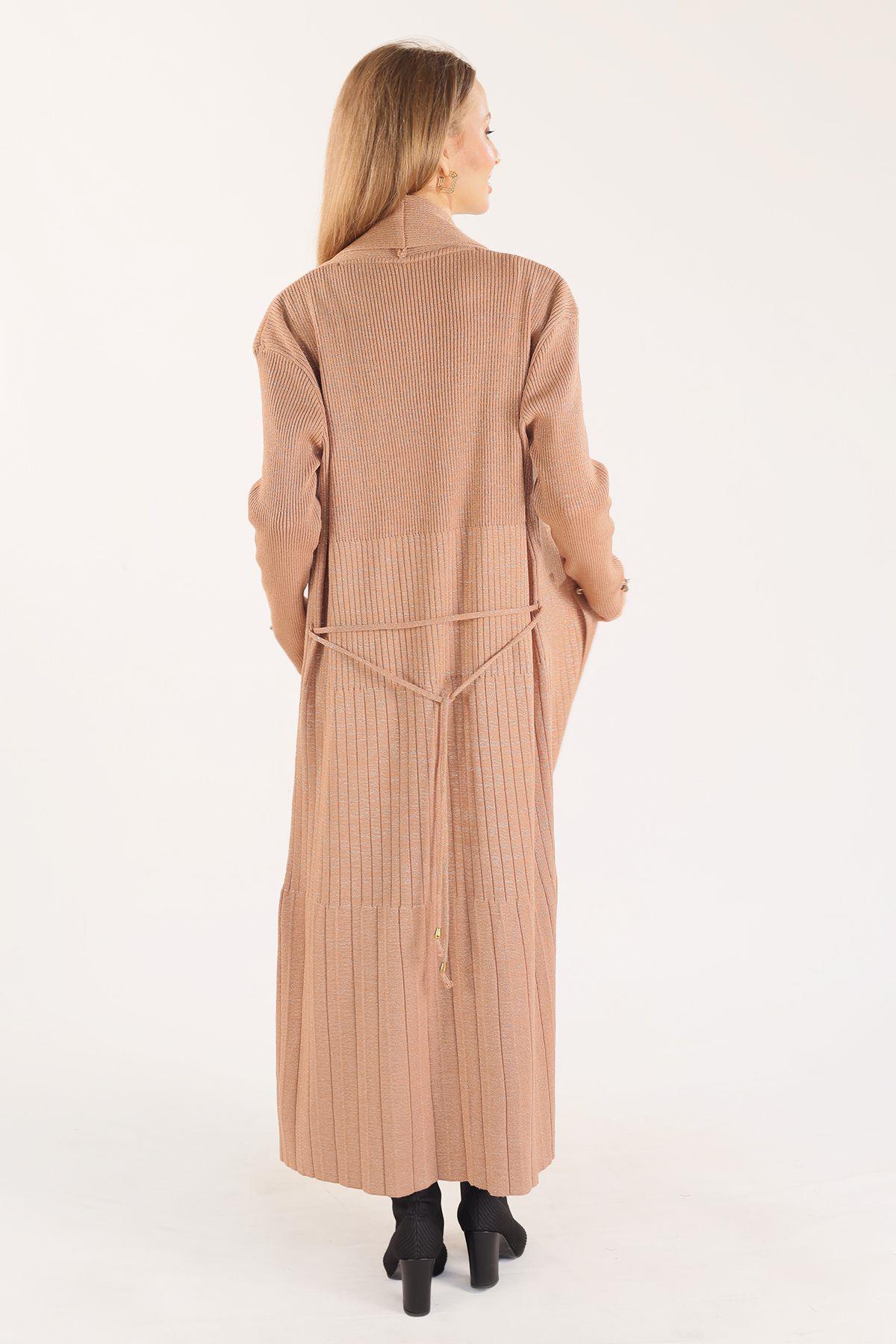 Bisküvi Zımba Detay Uzun Hırka 3435 - 5