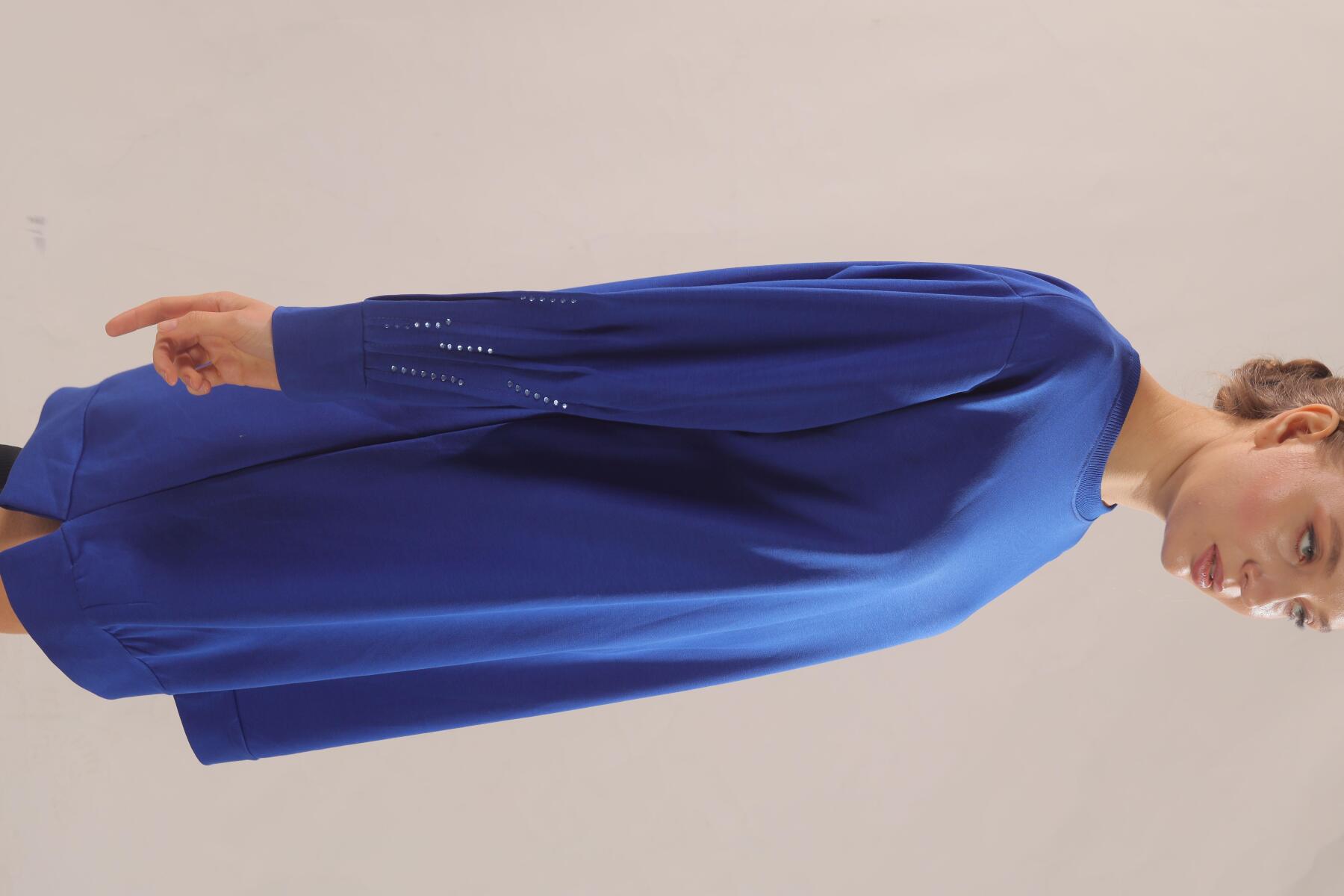 3434 Kol Pile Taş Detay Sweat Saks - 4