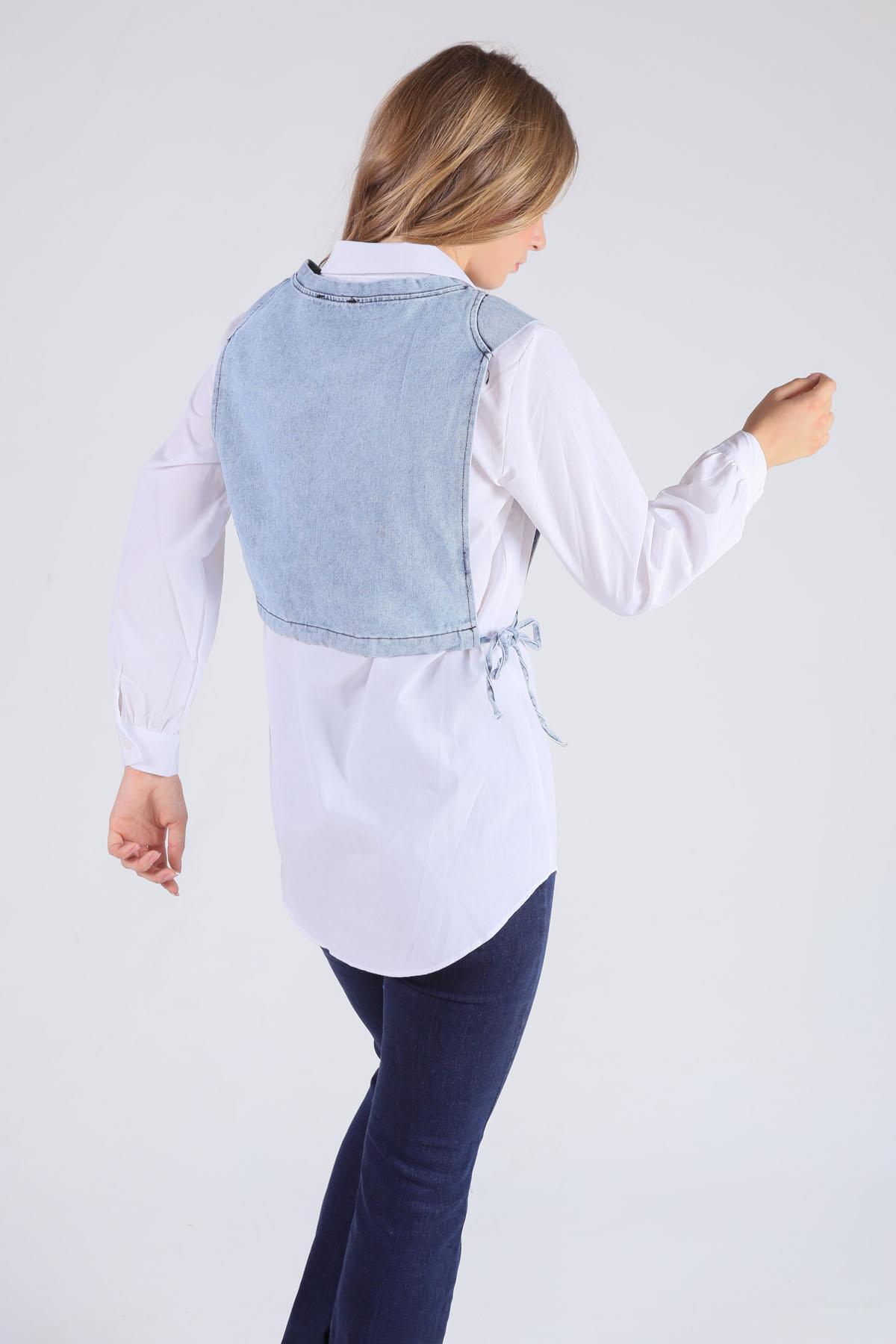 Beyaz Kot Bolerolu Tunik 3447 - 7