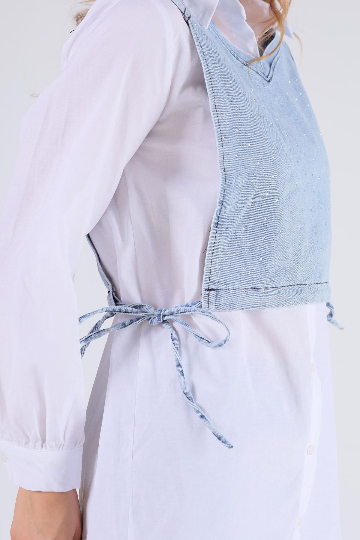 Beyaz Kot Bolerolu Tunik 3447 - 6