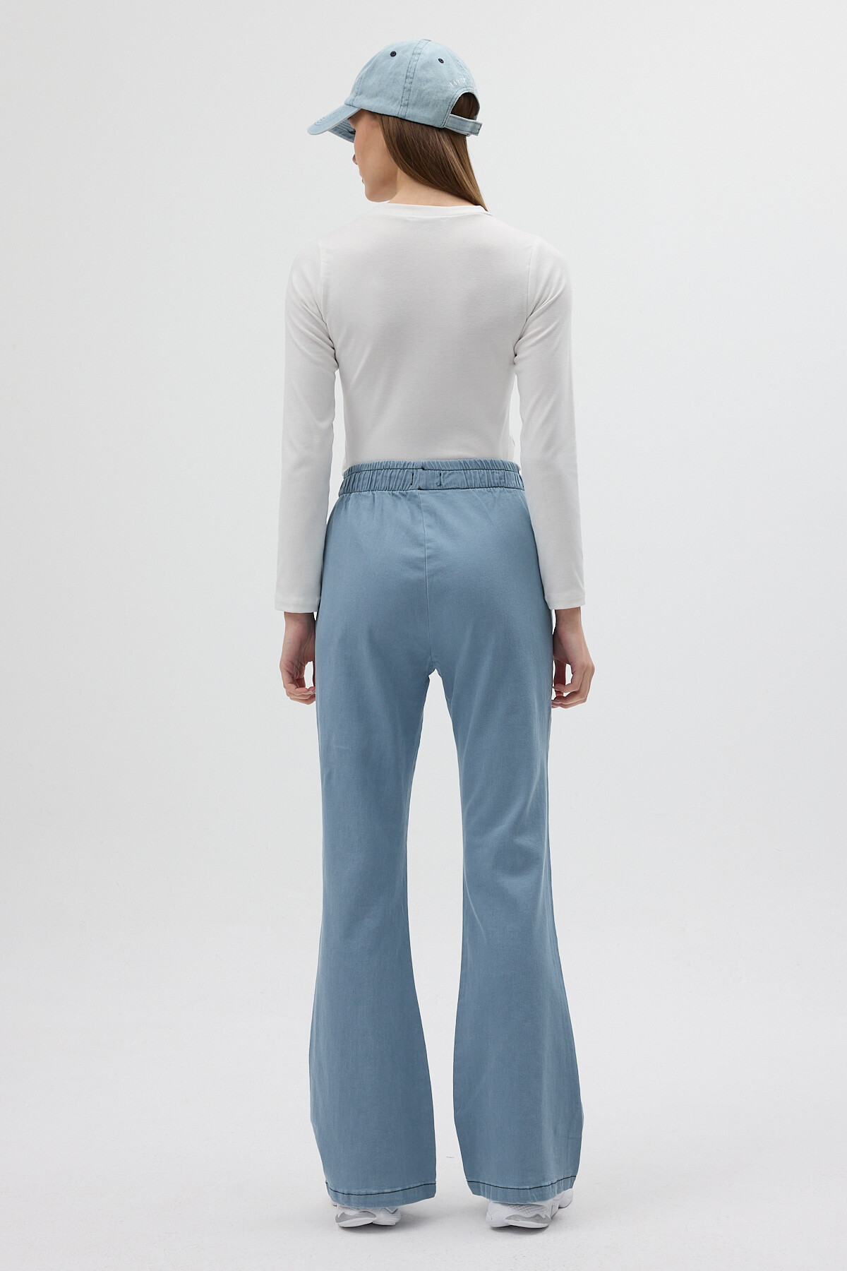 Buz Bel Lastikli Geniş Paça Kadın Kot Pantolon 3457 - RAYS