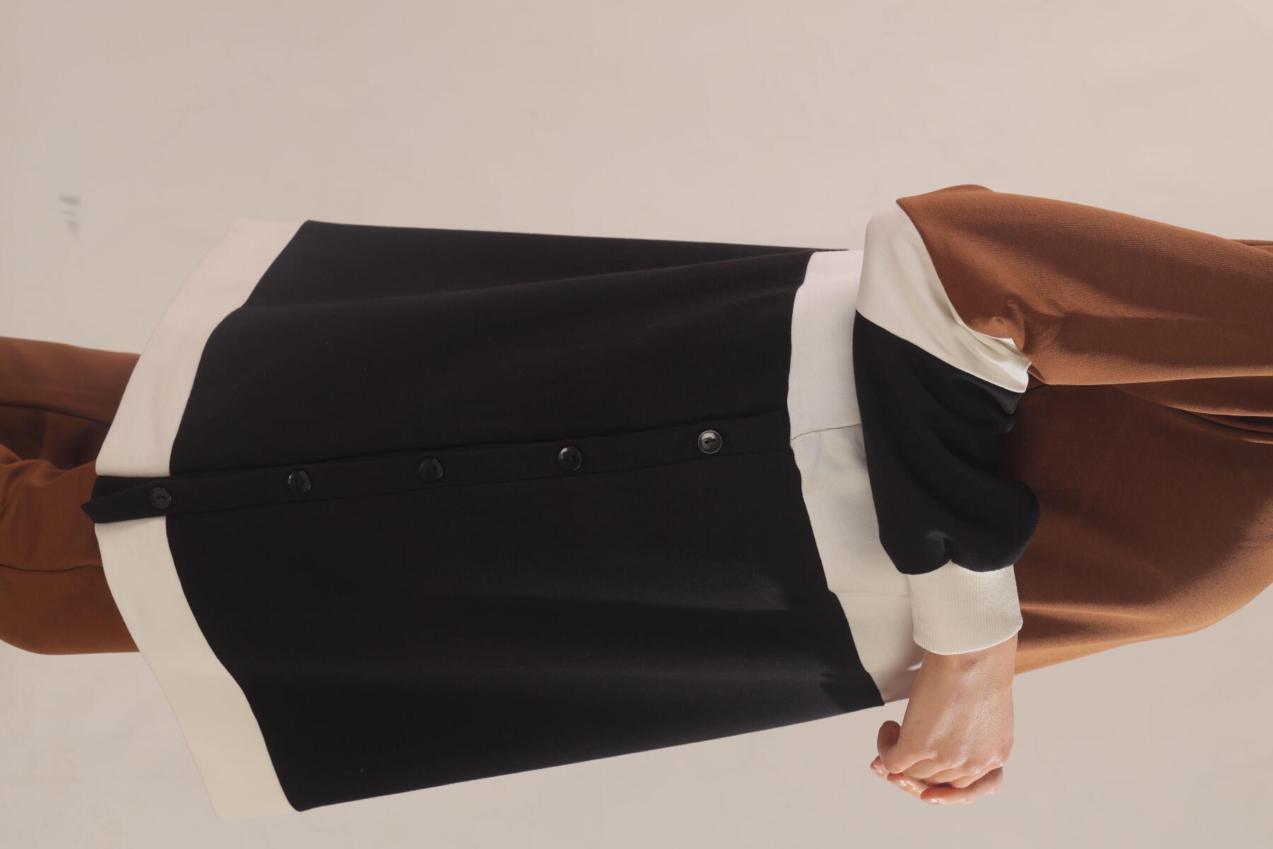 Kahve Çift Renk Düğme Detay Takım 3478 - 4