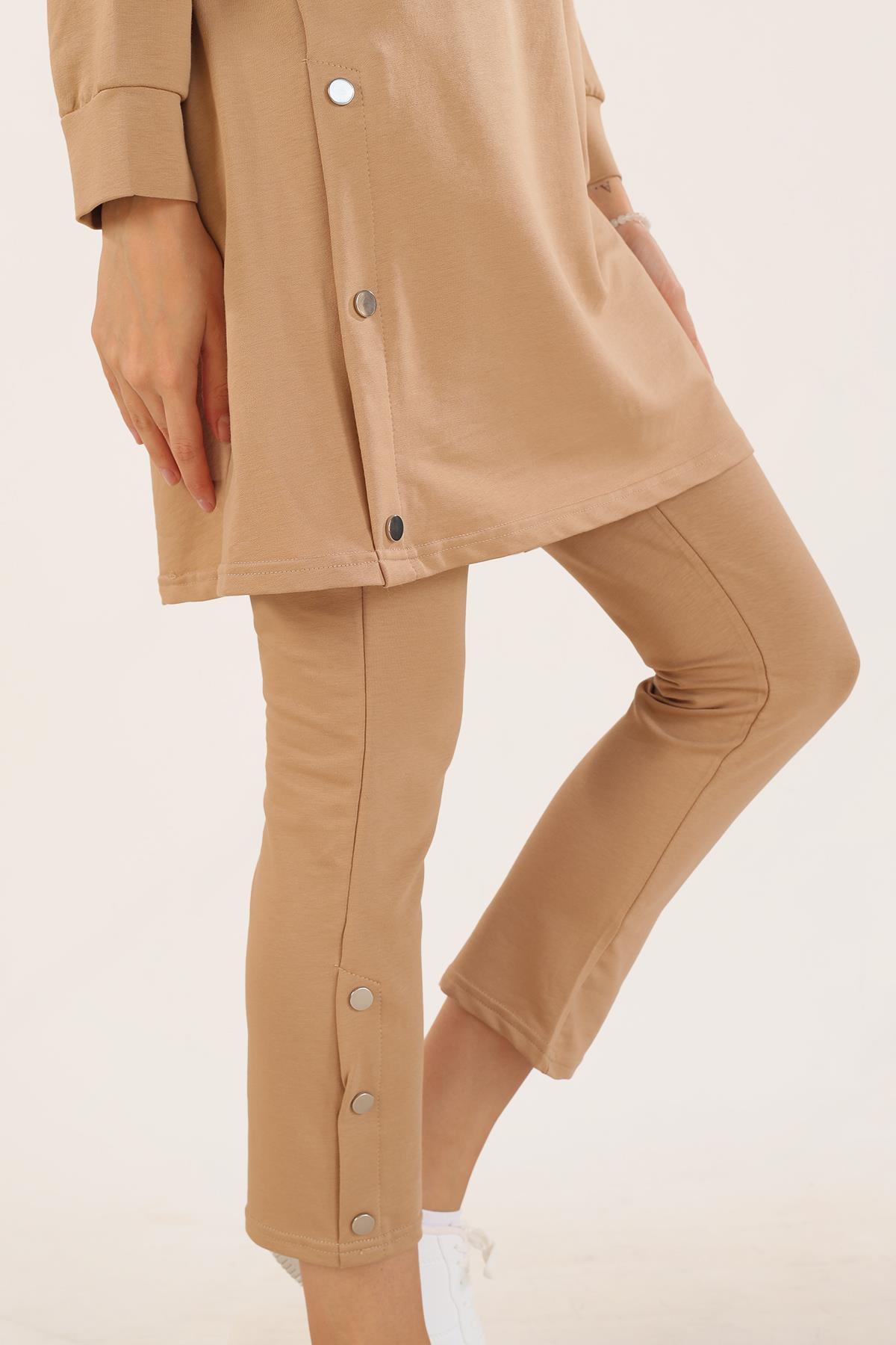 Bej Kolyeli Çıtçıt Detay Sweat Takım 3479 - 6