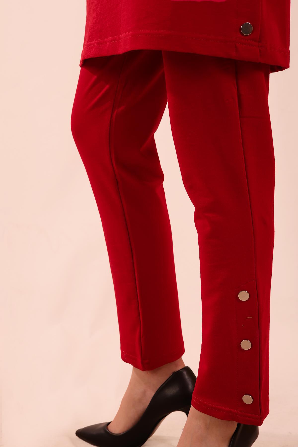 Kırmızı Kolyeli Çıtçıt Detay Sweat Takım 3479 - 6