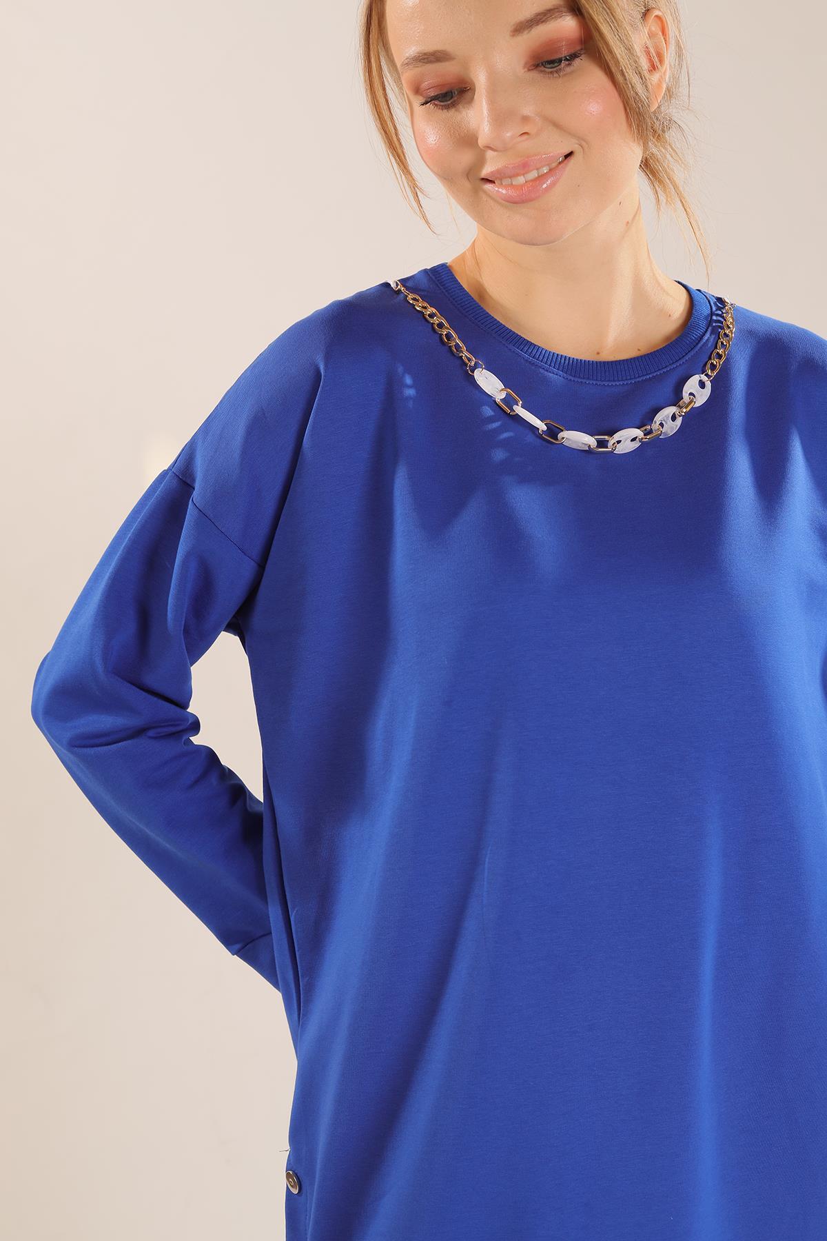 Saks Kolyeli Çıtçıt Detay Sweat Takım 3479 - 3