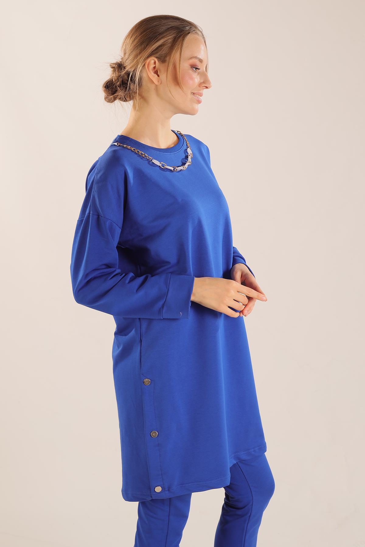 Saks Kolyeli Çıtçıt Detay Sweat Takım 3479 - 4