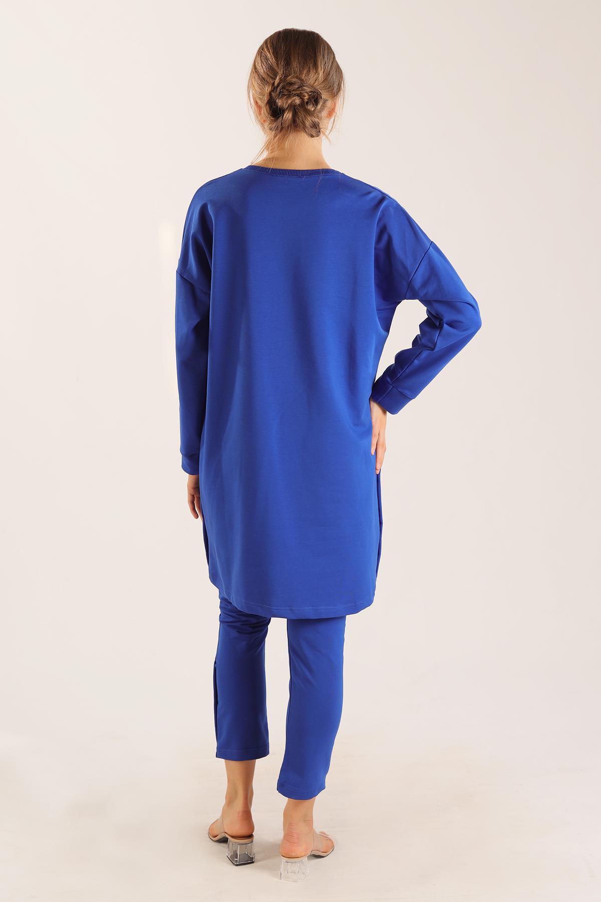 Saks Kolyeli Çıtçıt Detay Sweat Takım 3479 - 5