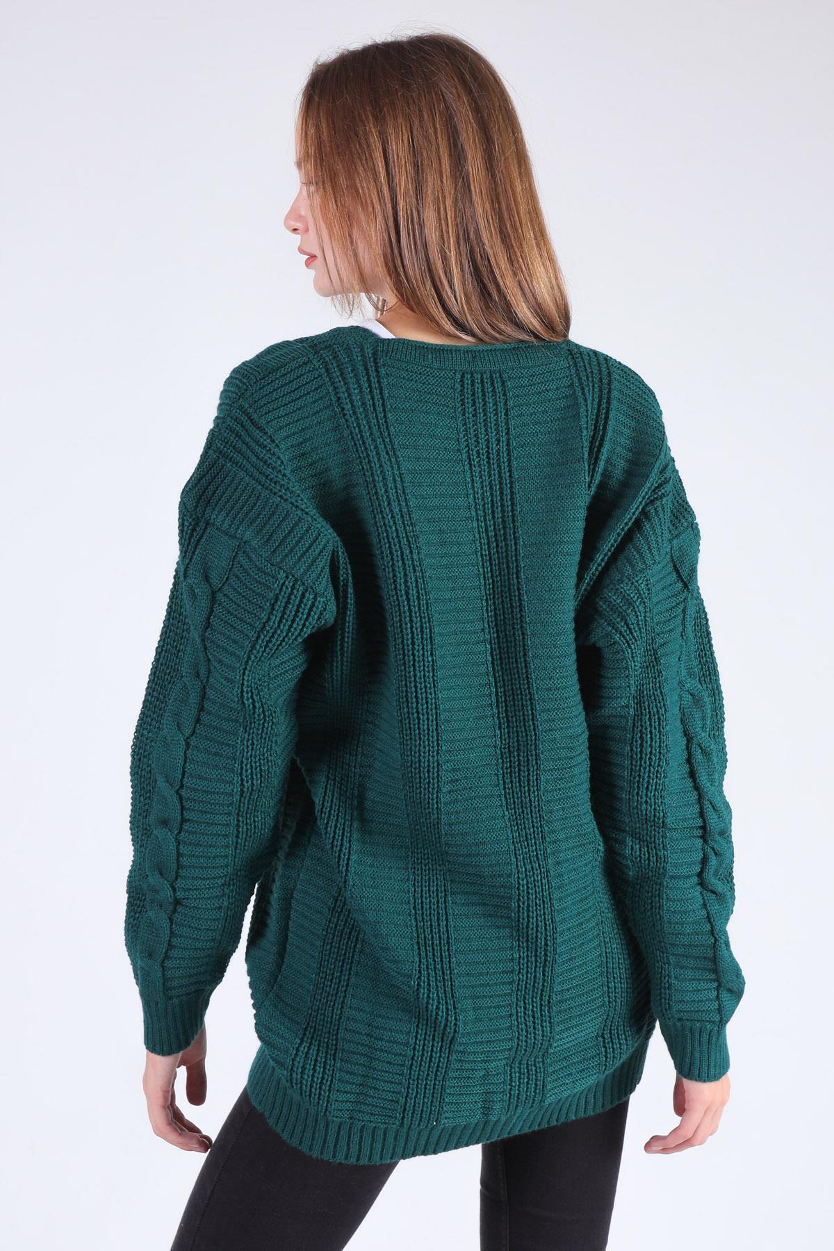 Nefti Düğme Detay Örgülü Hırka 350 - 3