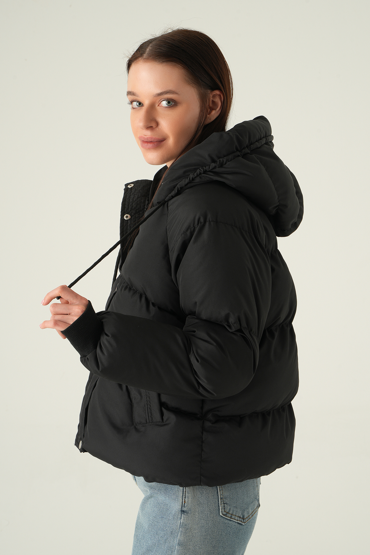 Siyah Ribanalı Mont 3503 