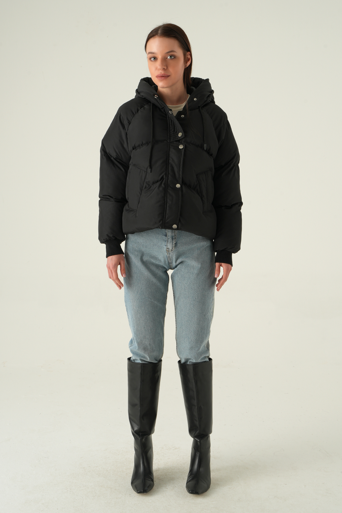 Siyah Ribanalı Mont 3503 - 3