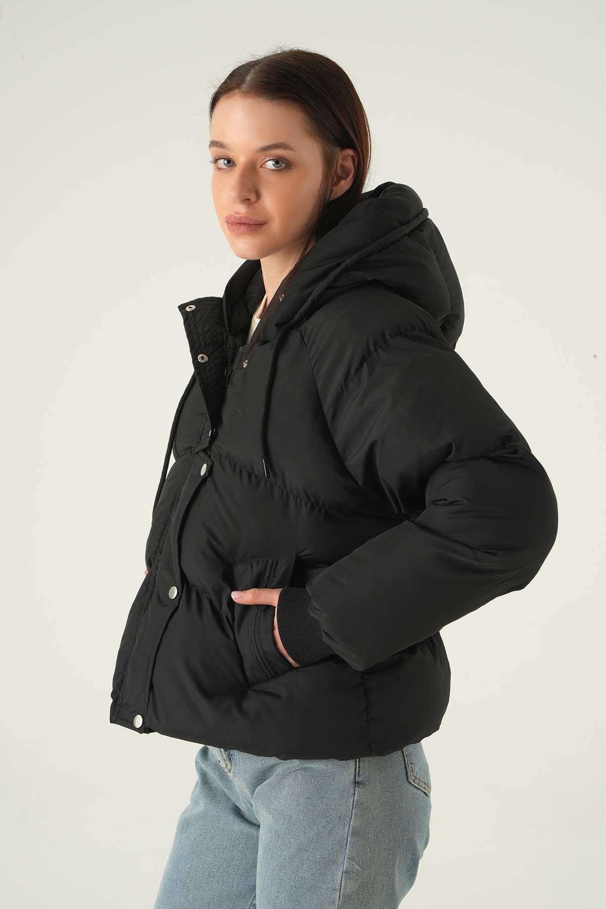 Siyah Ribanalı Mont 3503 - 6