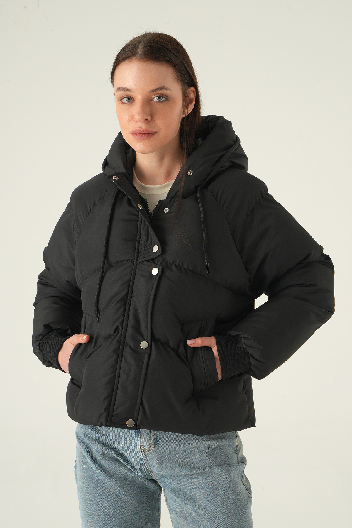 Siyah Ribanalı Mont 3503 - 7