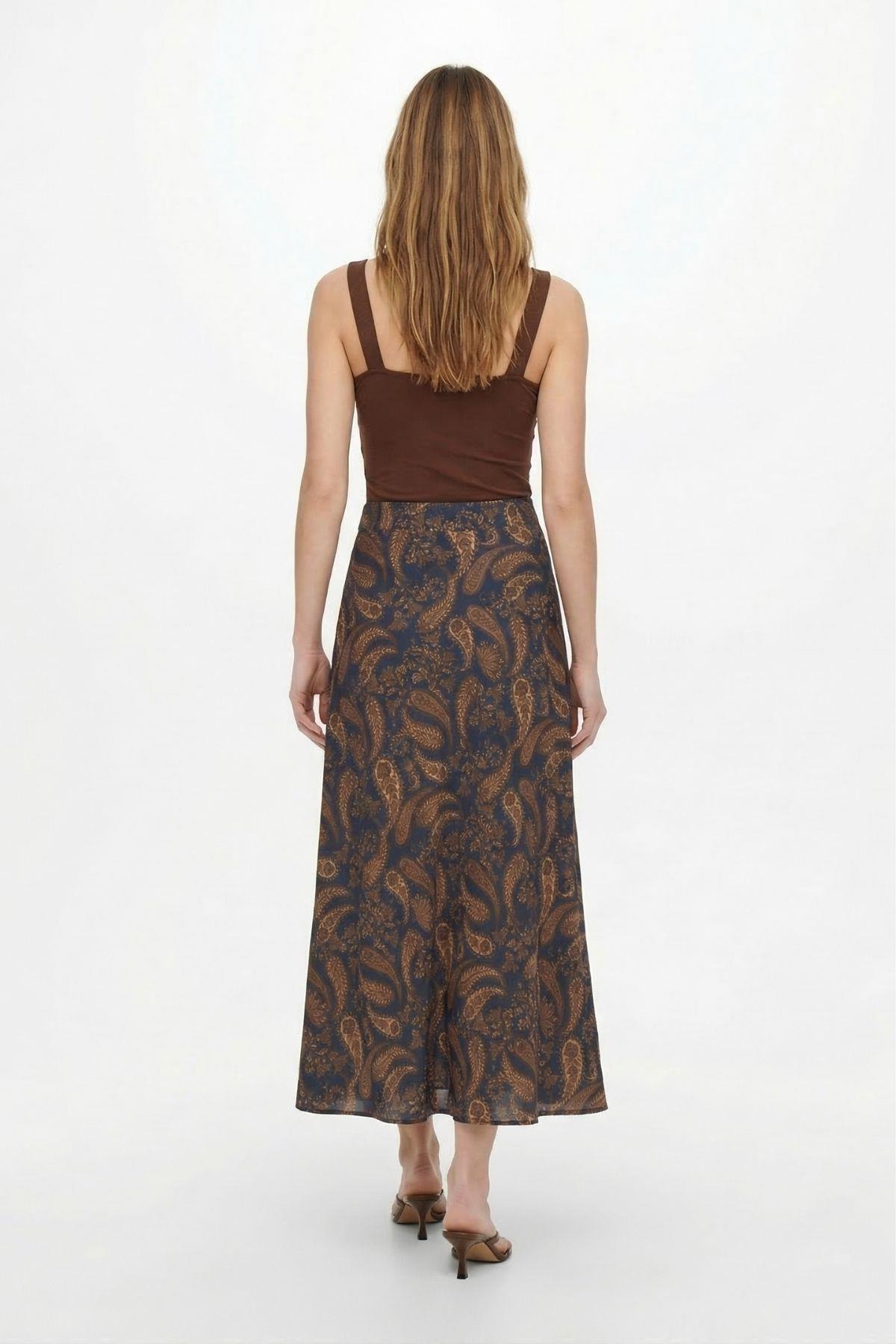 Laci Yaprak Desenli Etek 3507 - RAYS