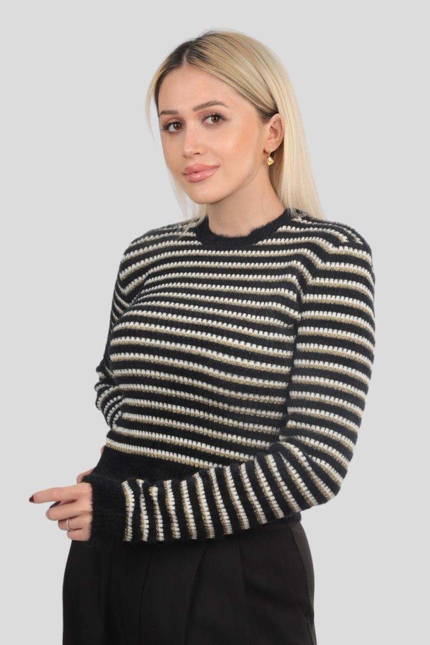 Siyah Çizgili Kazak 3520 - 1