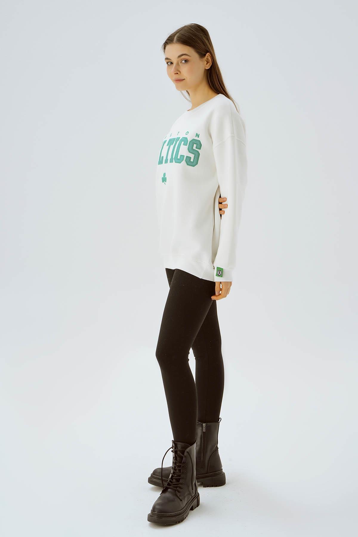 Ekru Boston Baskı Detay Sweat 3536 - 3