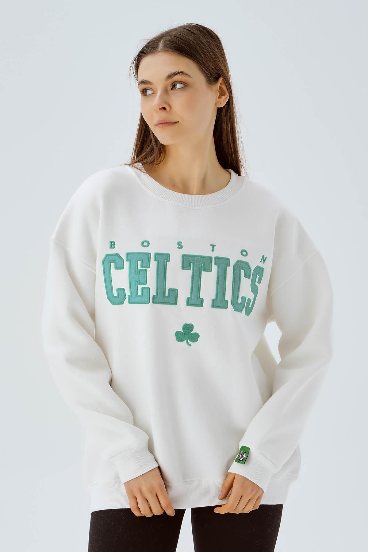 Ekru Boston Baskı Detay Sweat 3536 - 4
