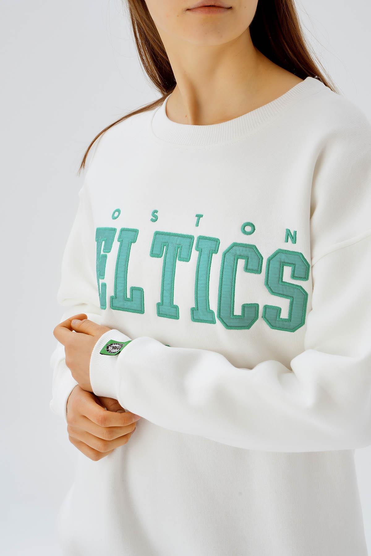 Ekru Boston Baskı Detay Sweat 3536 - 6