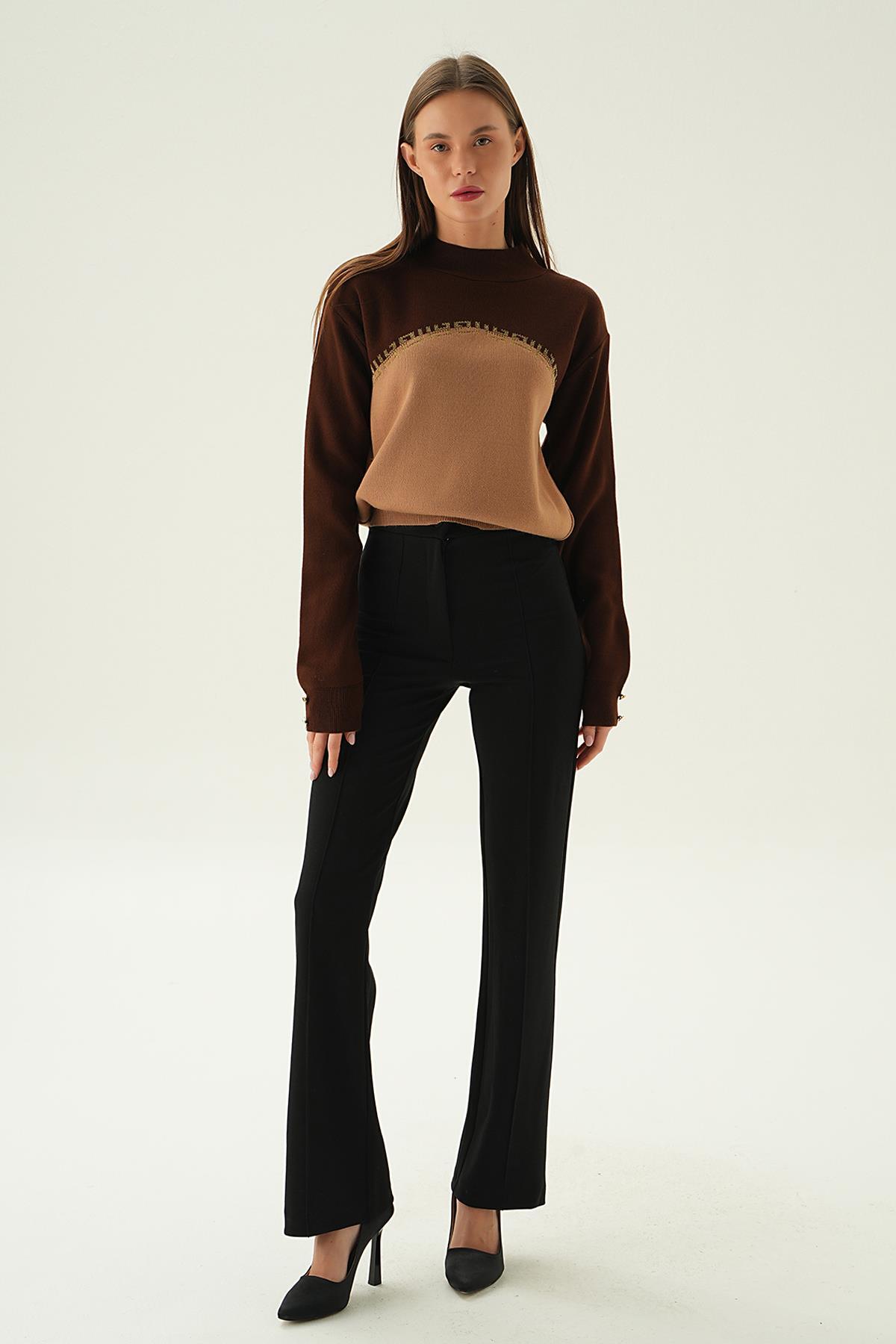 3565 Sim Detay Kazak Kahve - 3