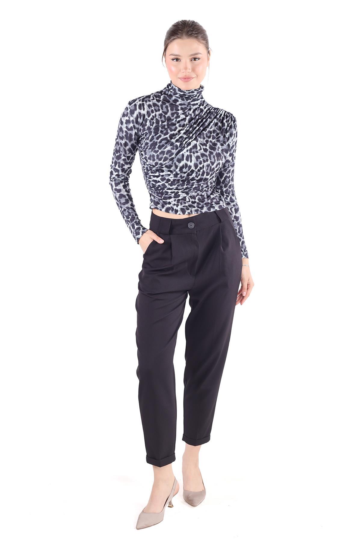 Füme Desenli Bluz 358-1 - 3