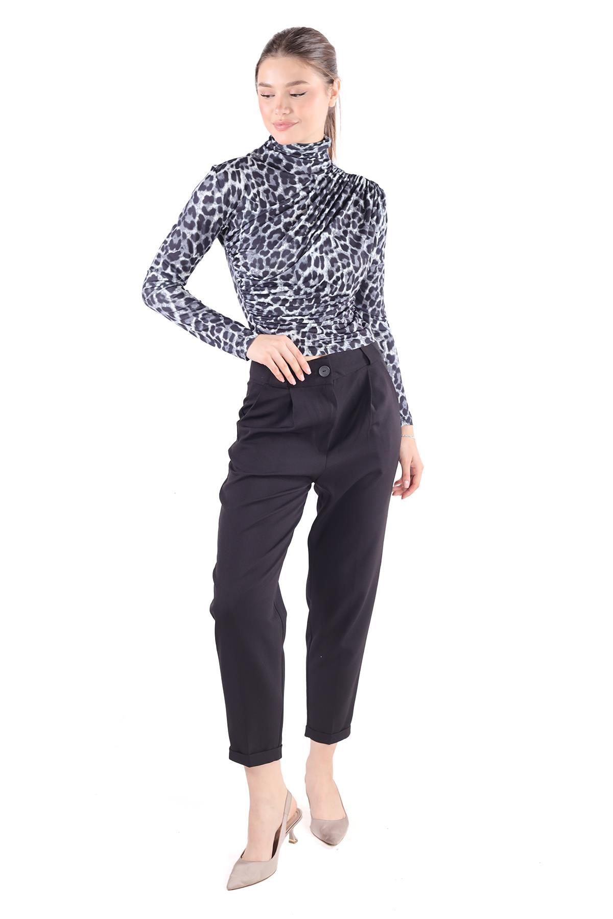 Füme Desenli Bluz 358-1 - 8