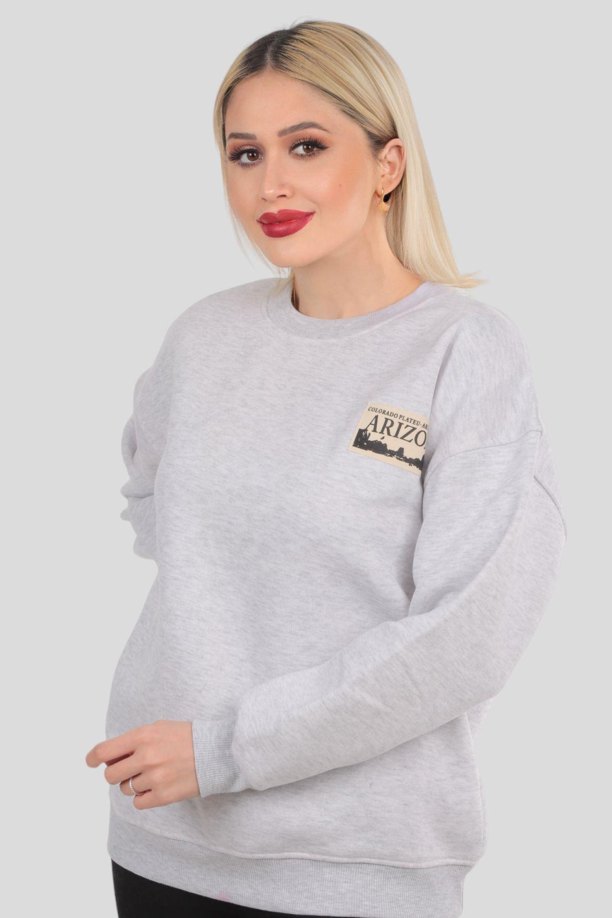 Gri Arızona Arma Detay Sweat 3592 - 3
