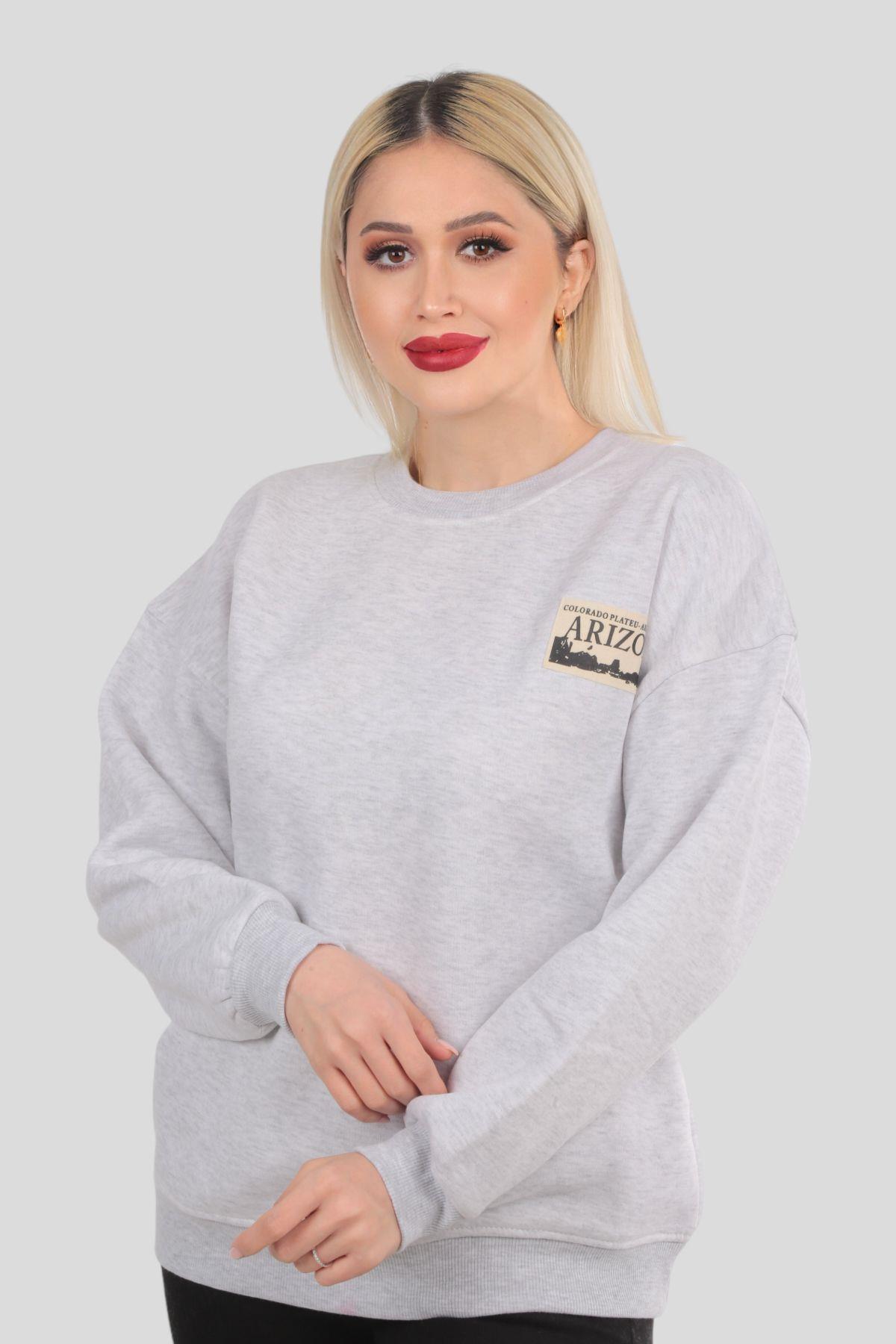 Gri Arızona Arma Detay Sweat 3592 - 4
