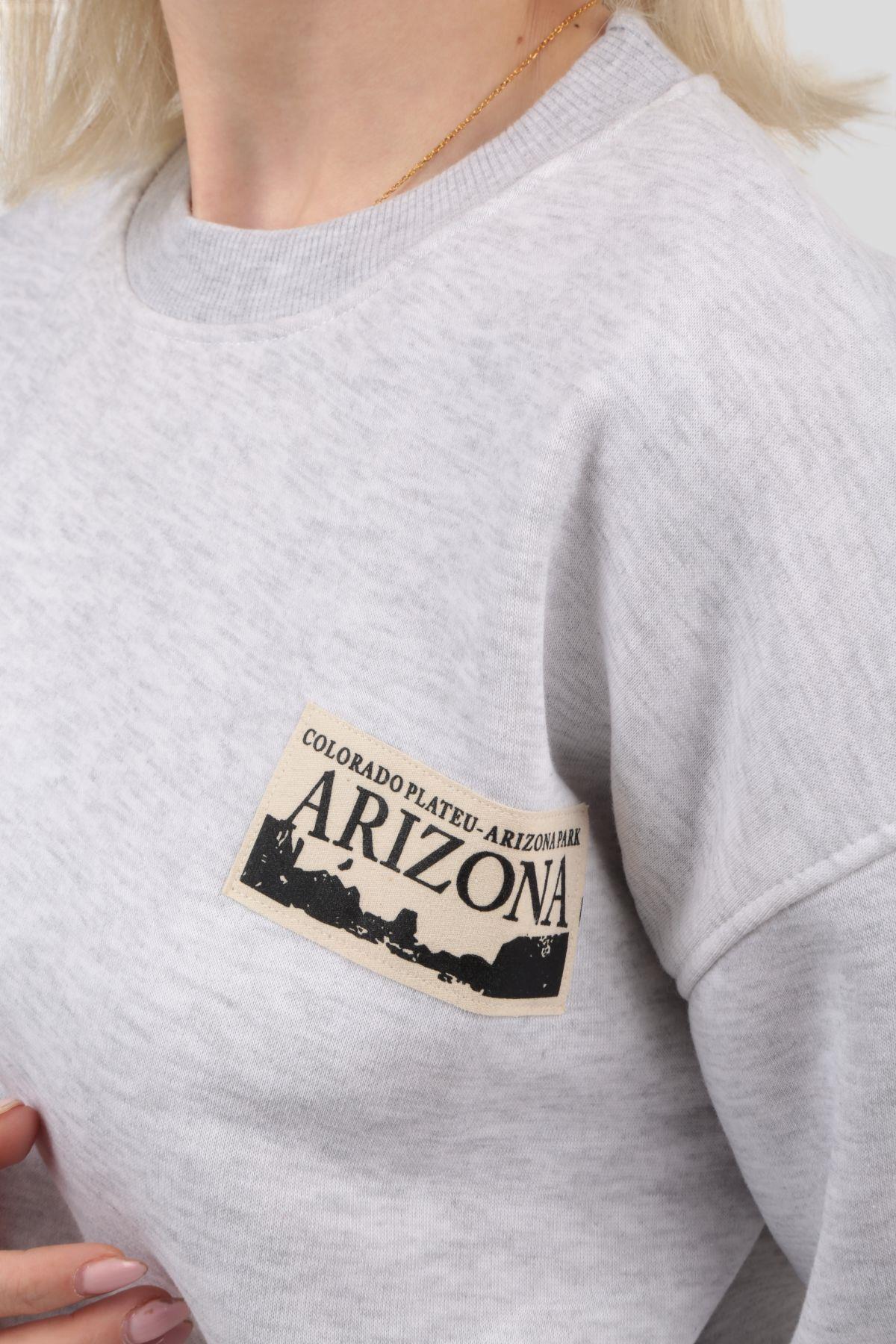 Gri Arızona Arma Detay Sweat 3592 - 5