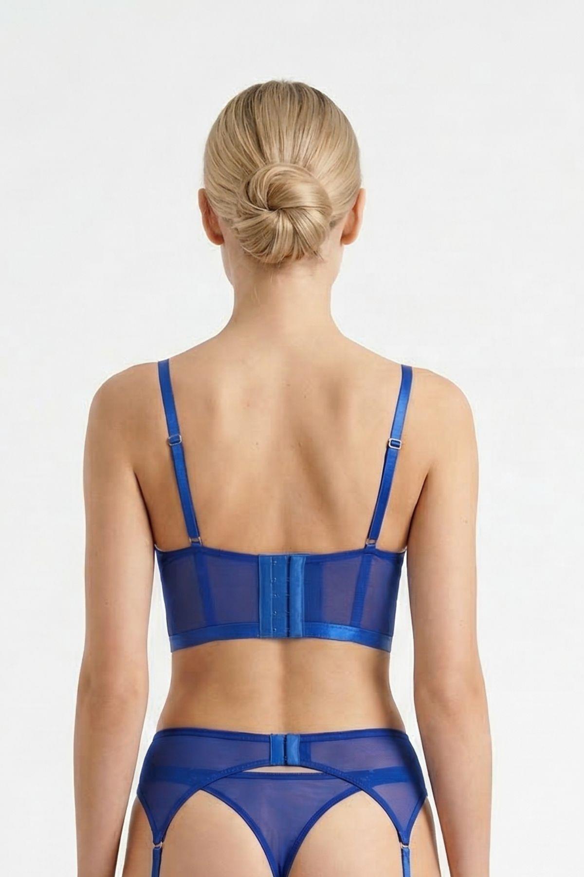 Mavi Tül Detay Jartiyer Takım 361 - 2