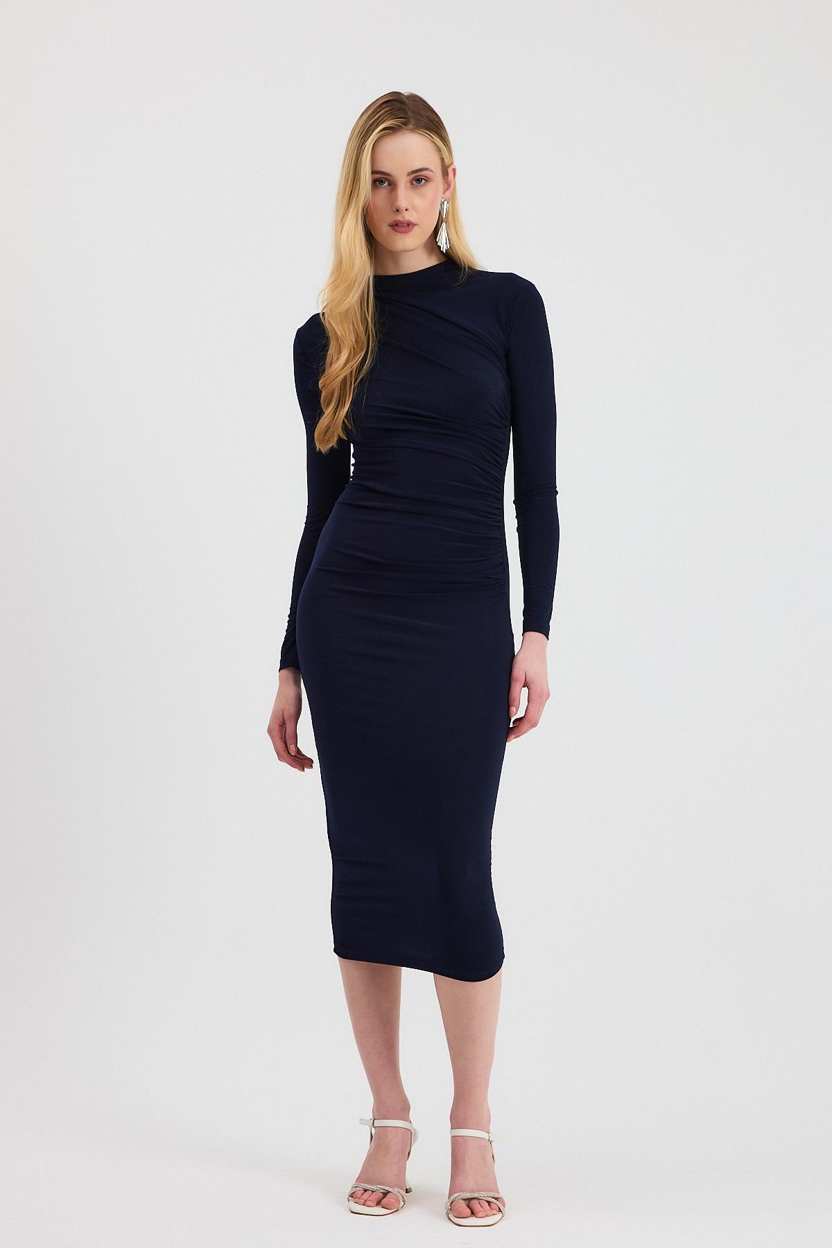 Laci Bel Büzgü Detay Elbise 3686 - 1