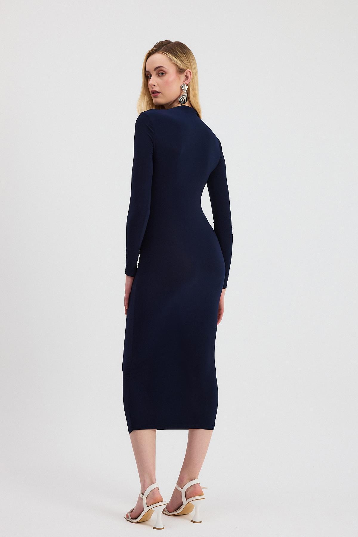 Laci Bel Büzgü Detay Elbise 3686 - 5