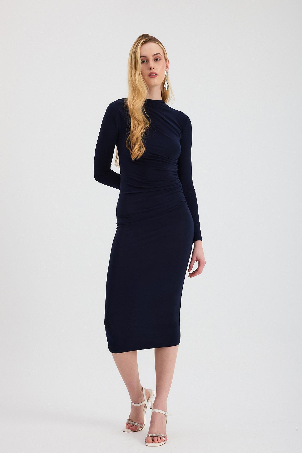 Laci Bel Büzgü Detay Elbise 3686 - 6