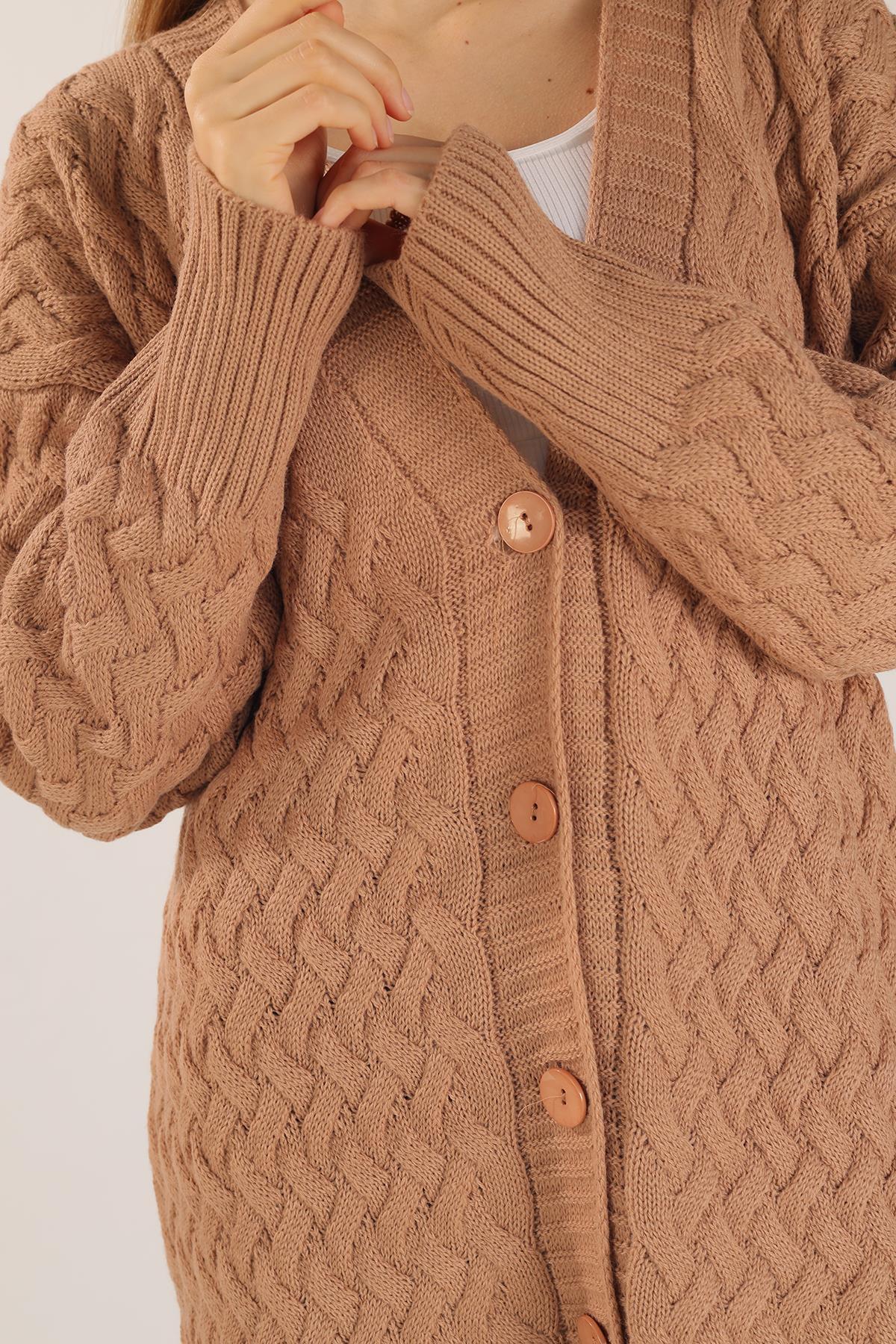 Camel Düğmeli Triko Hırka 369 - 7