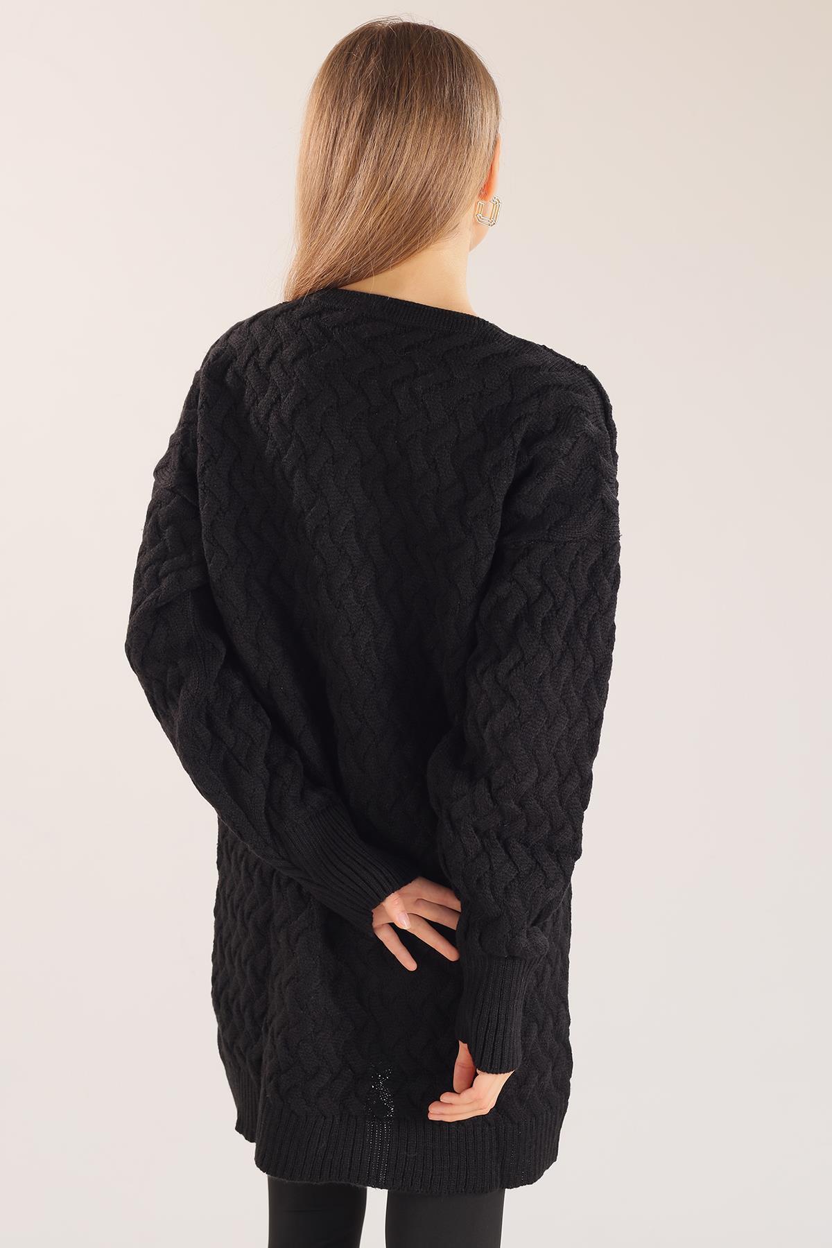 Siyah Düğmeli Triko Hırka 369 - 7