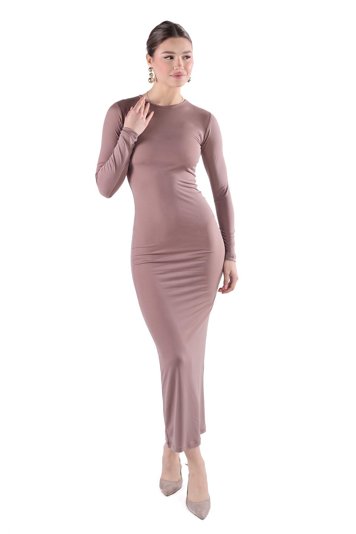 Camel Bisiklet Yaka Elbise 376 - 6