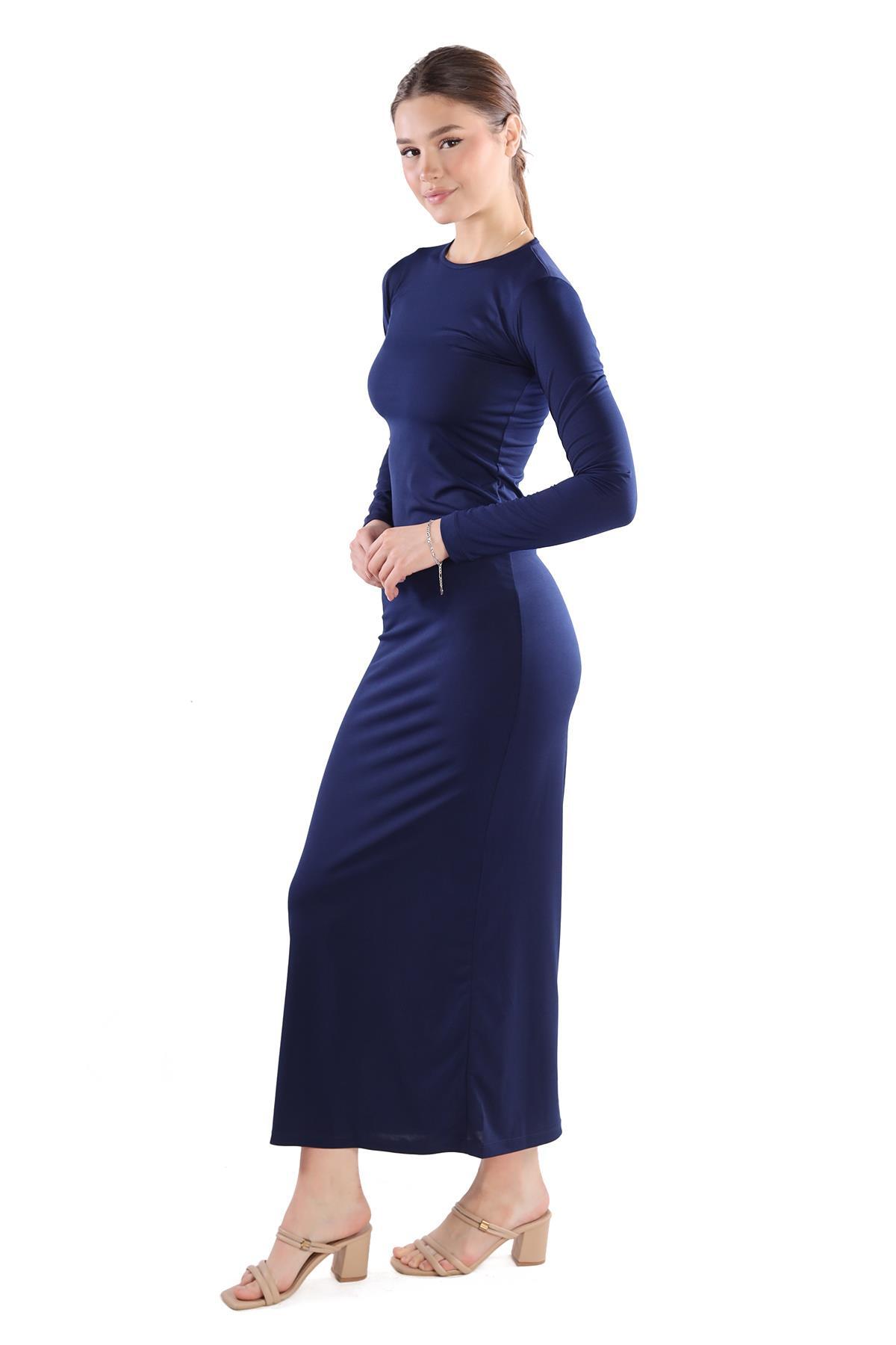 376 Bisiklet Yaka Elbise Laci - RAYS