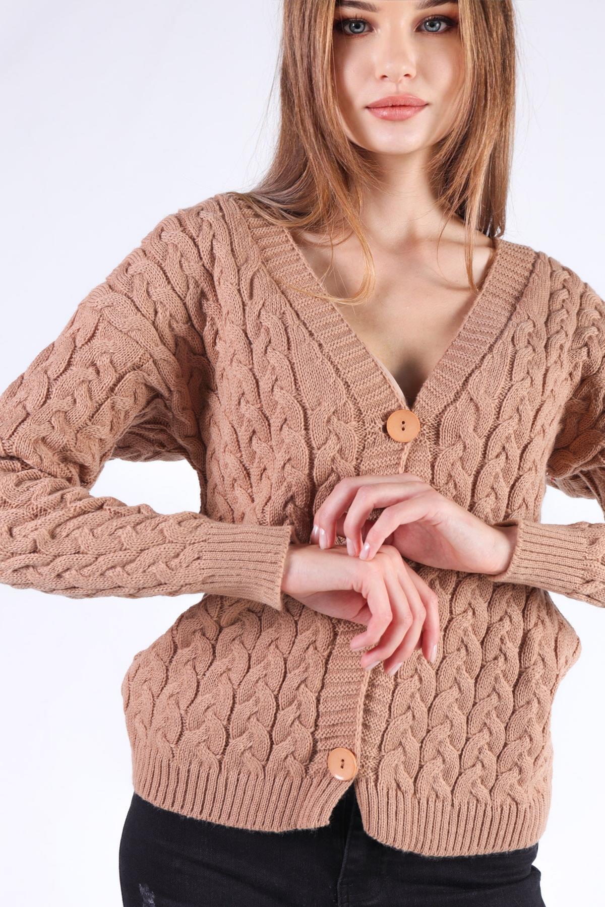 Camel Örgü Detay Hırka 379 - 3