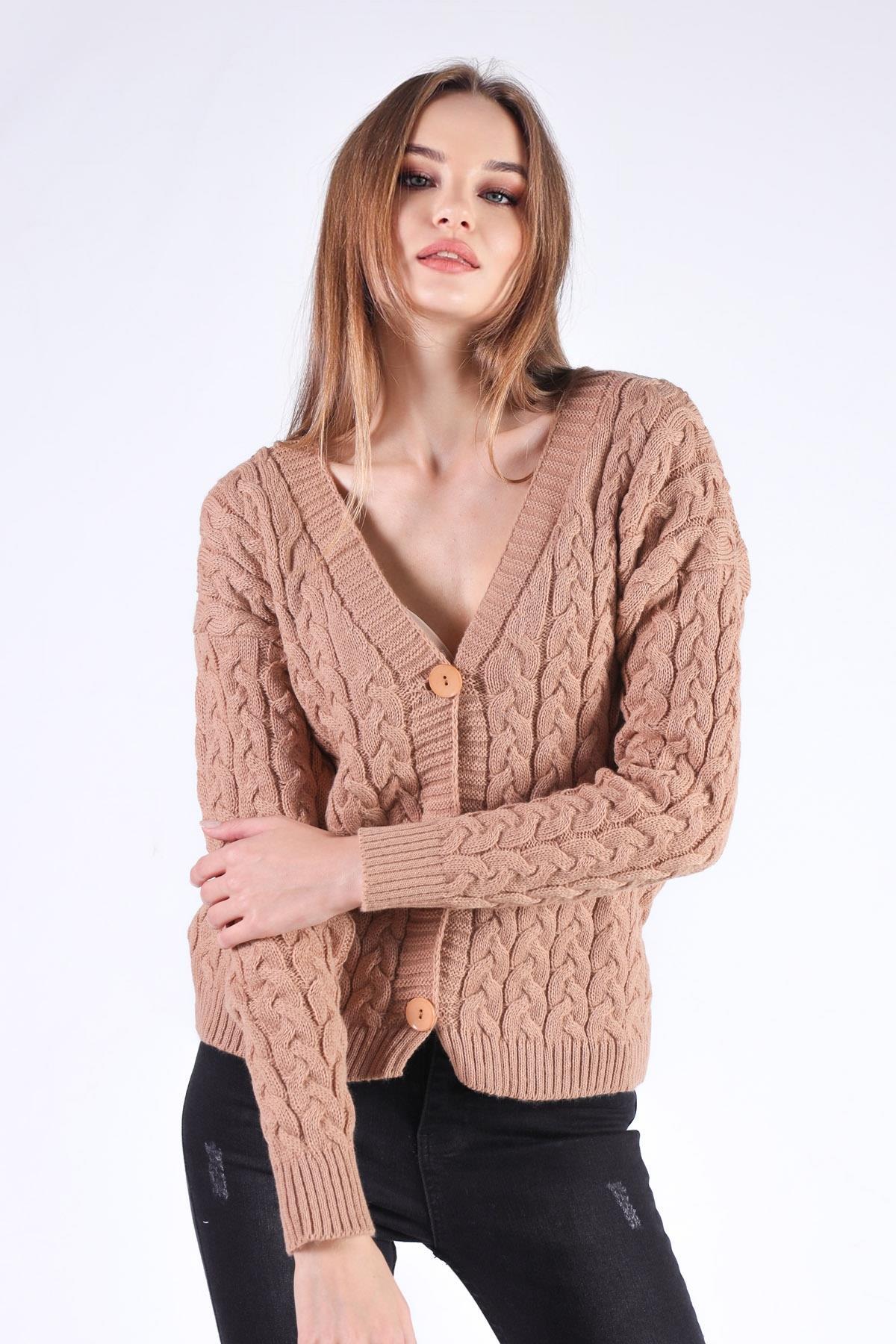 Camel Örgü Detay Hırka 379 - 4